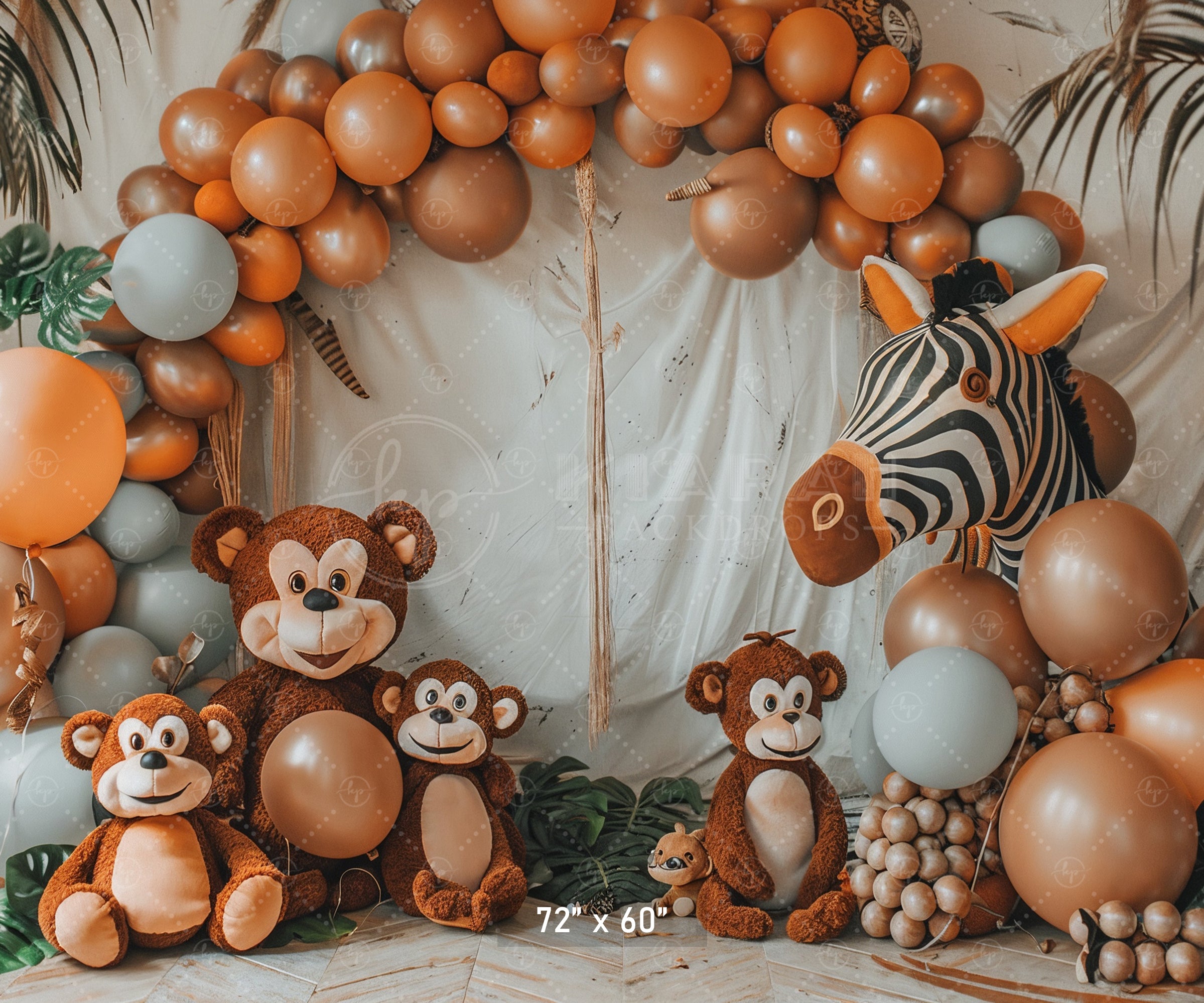 Jungle Safari Animals Theme Backdrop