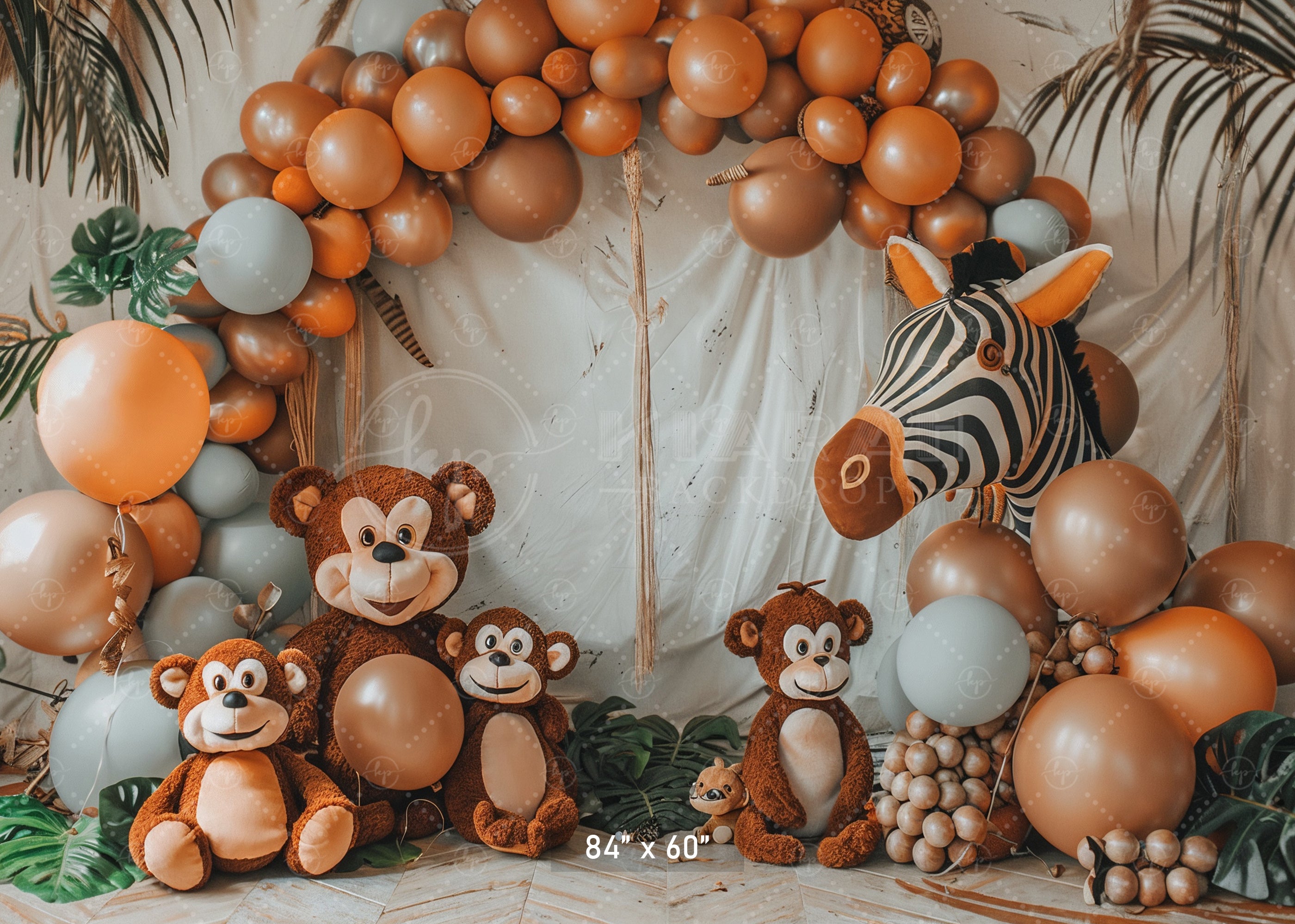 Jungle Safari Animals Theme Backdrop