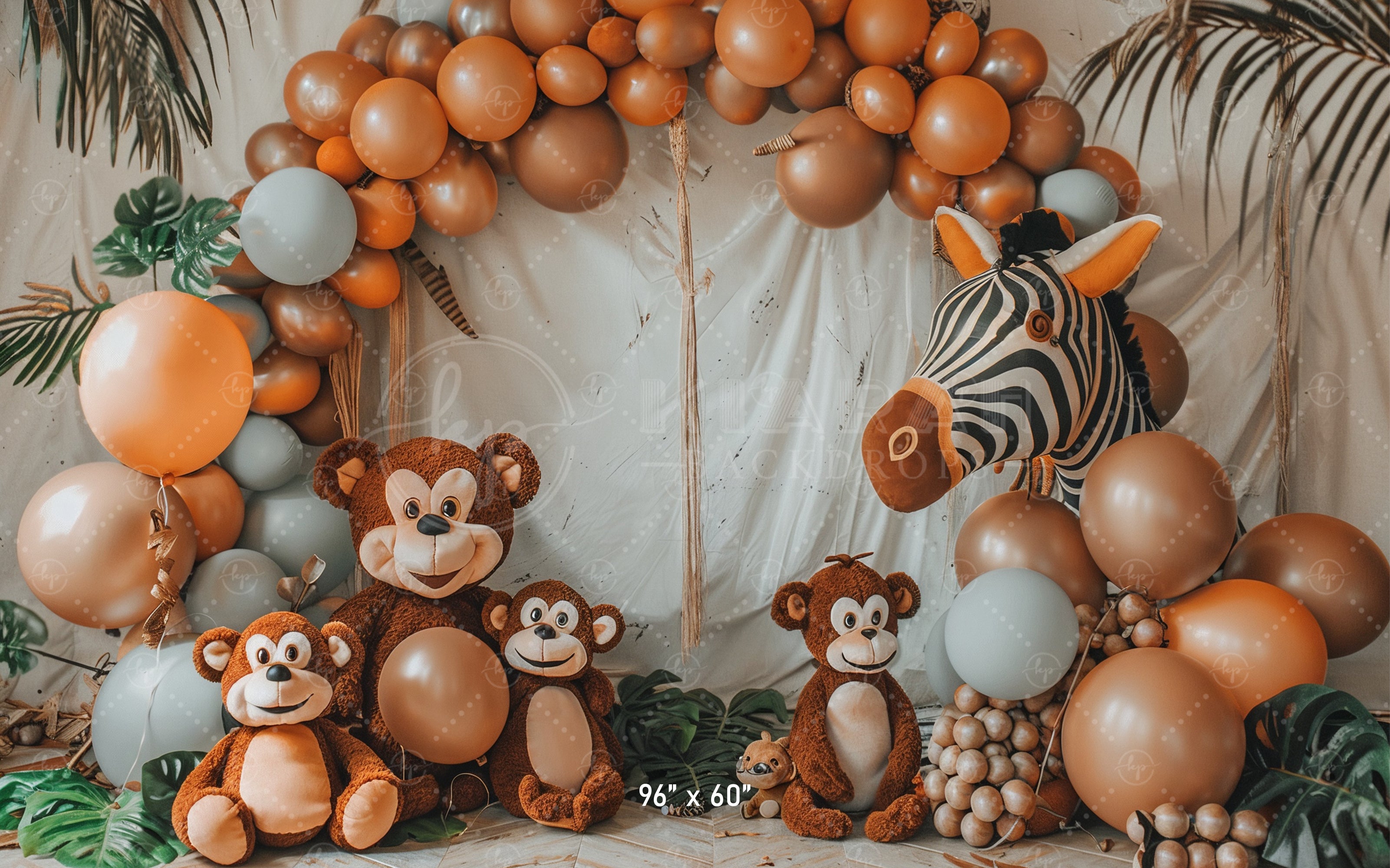 Jungle Safari Animals Theme Backdrop