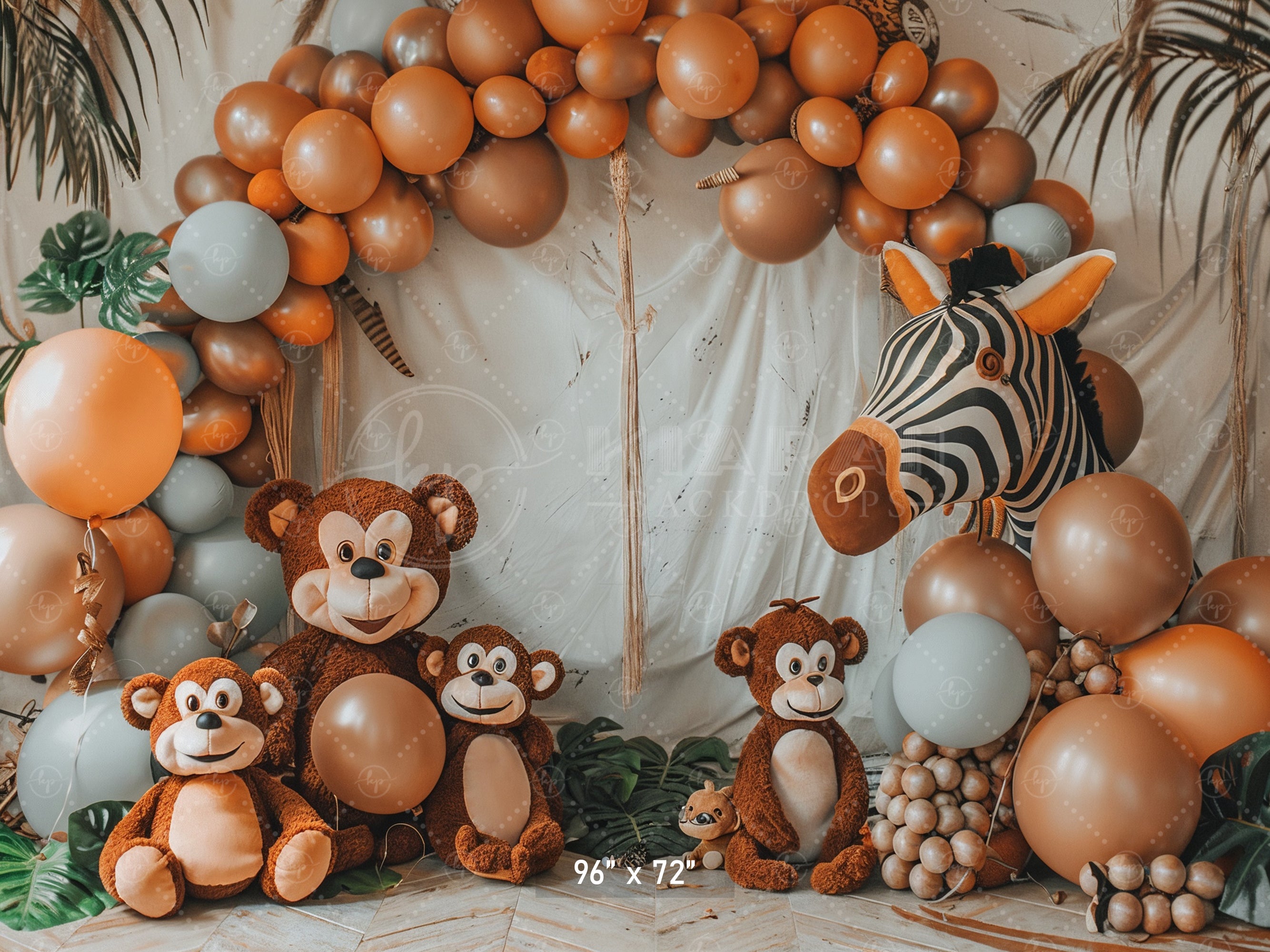 Jungle Safari Animals Theme Backdrop