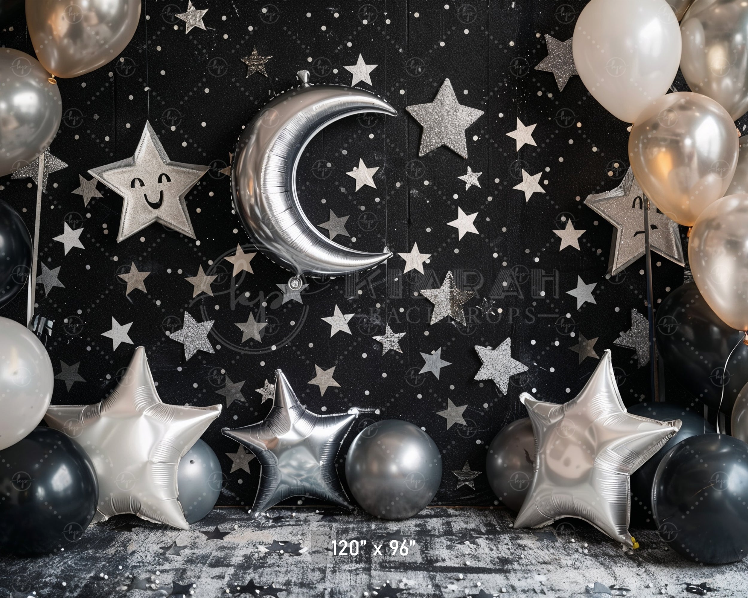 Celestial Moon & Stars Backdrop