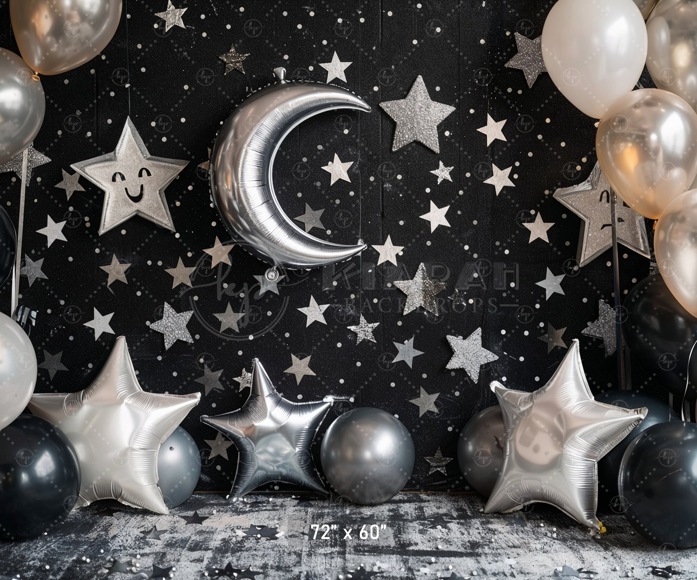 Celestial Moon & Stars Backdrop