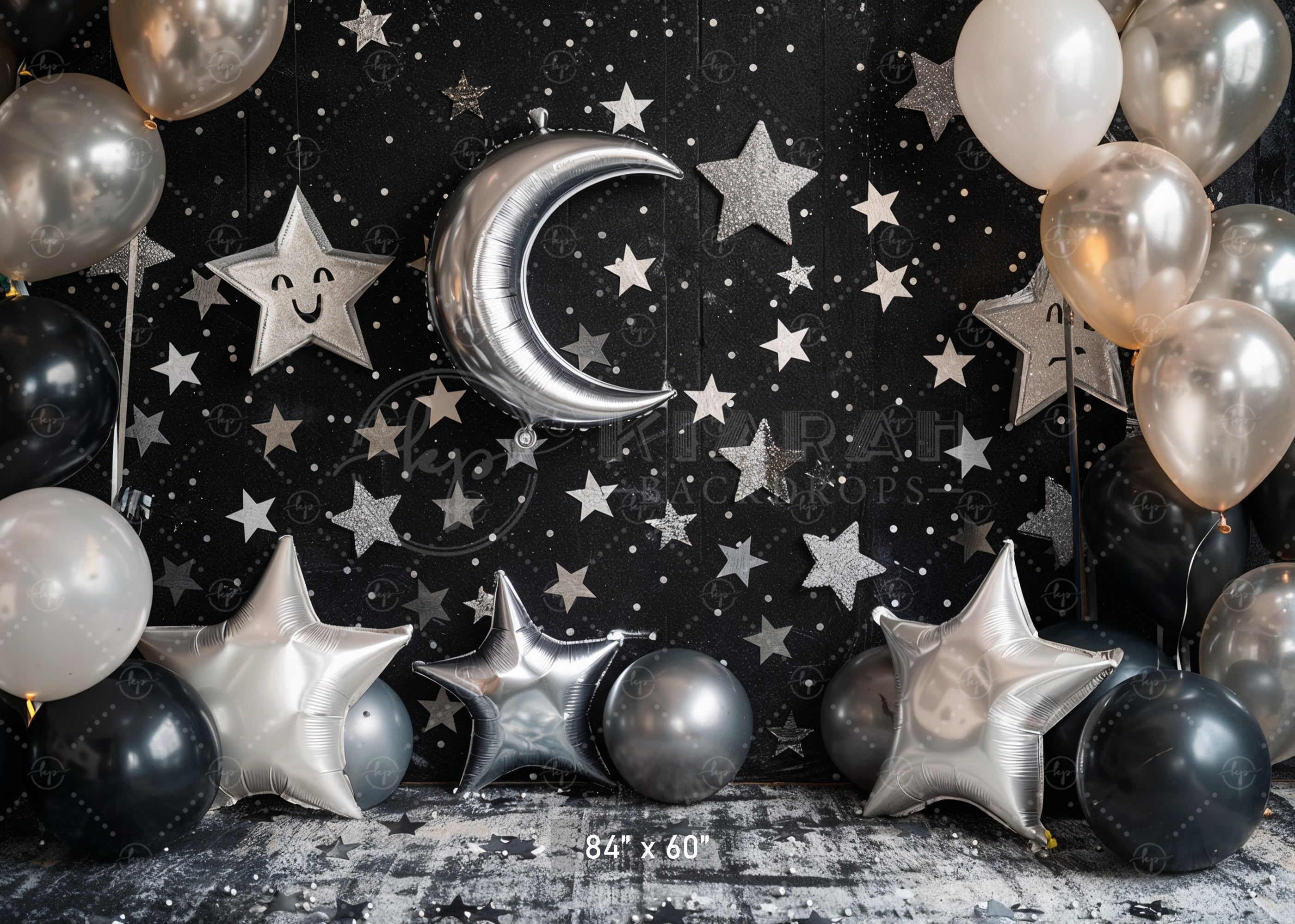 Celestial Moon & Stars Backdrop