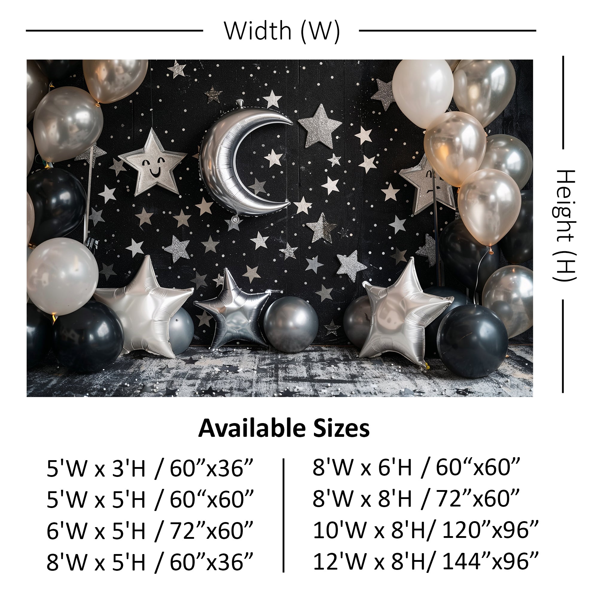 Celestial Moon & Stars Backdrop