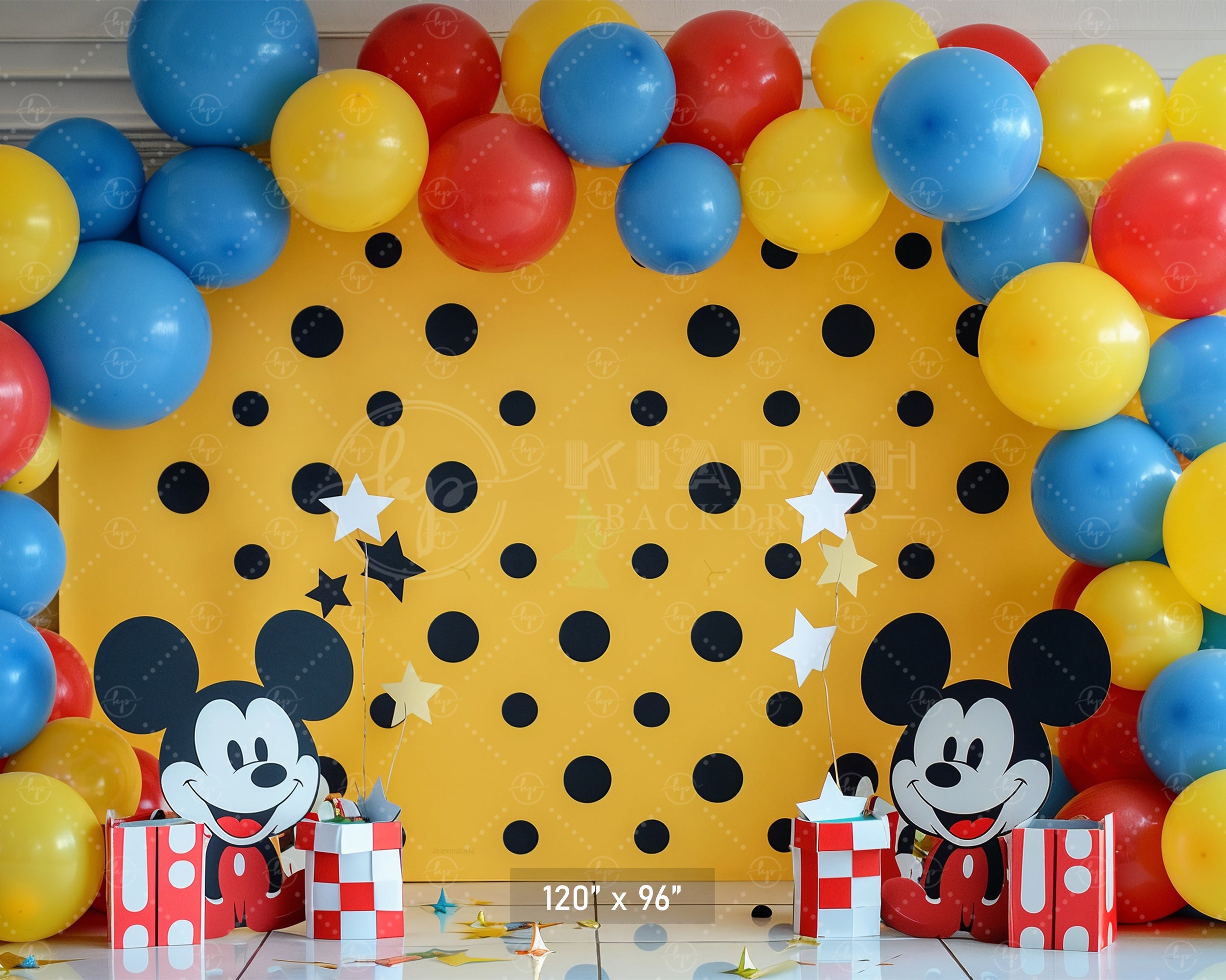 Playful Polka Dot Cartoon Backdrop