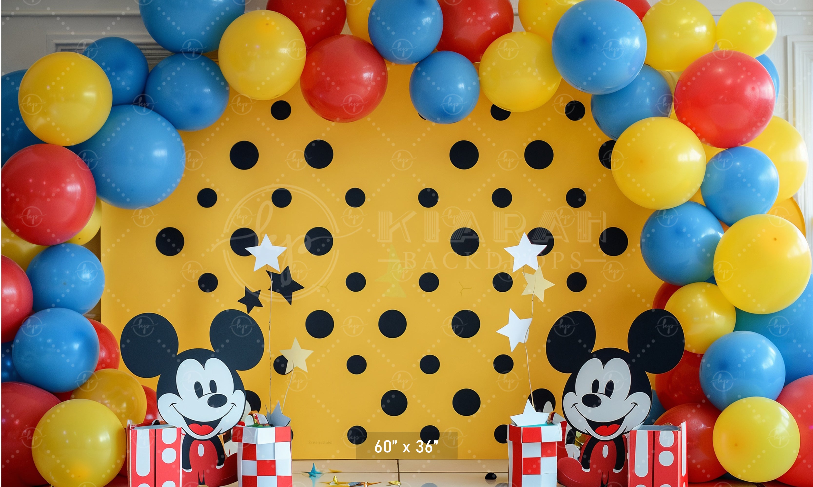 Playful Polka Dot Cartoon Backdrop