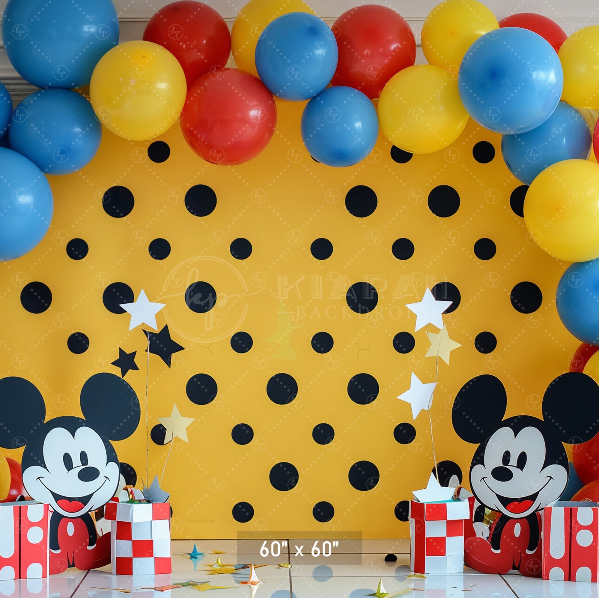Playful Polka Dot Cartoon Backdrop