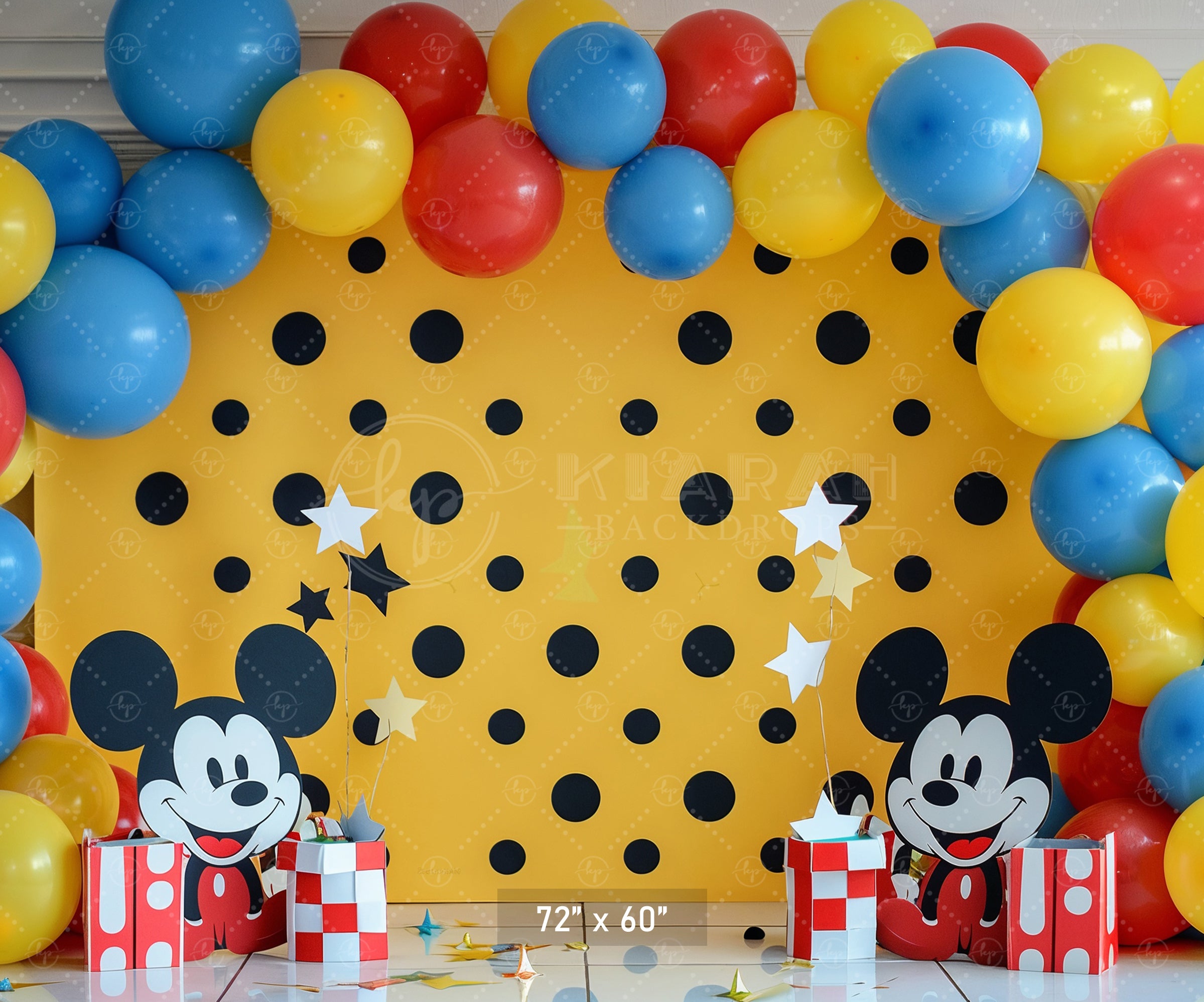 Playful Polka Dot Cartoon Backdrop