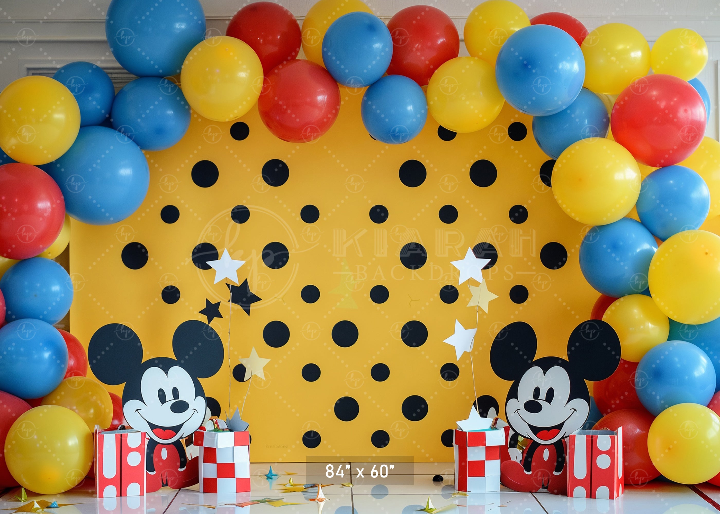 Playful Polka Dot Cartoon Backdrop