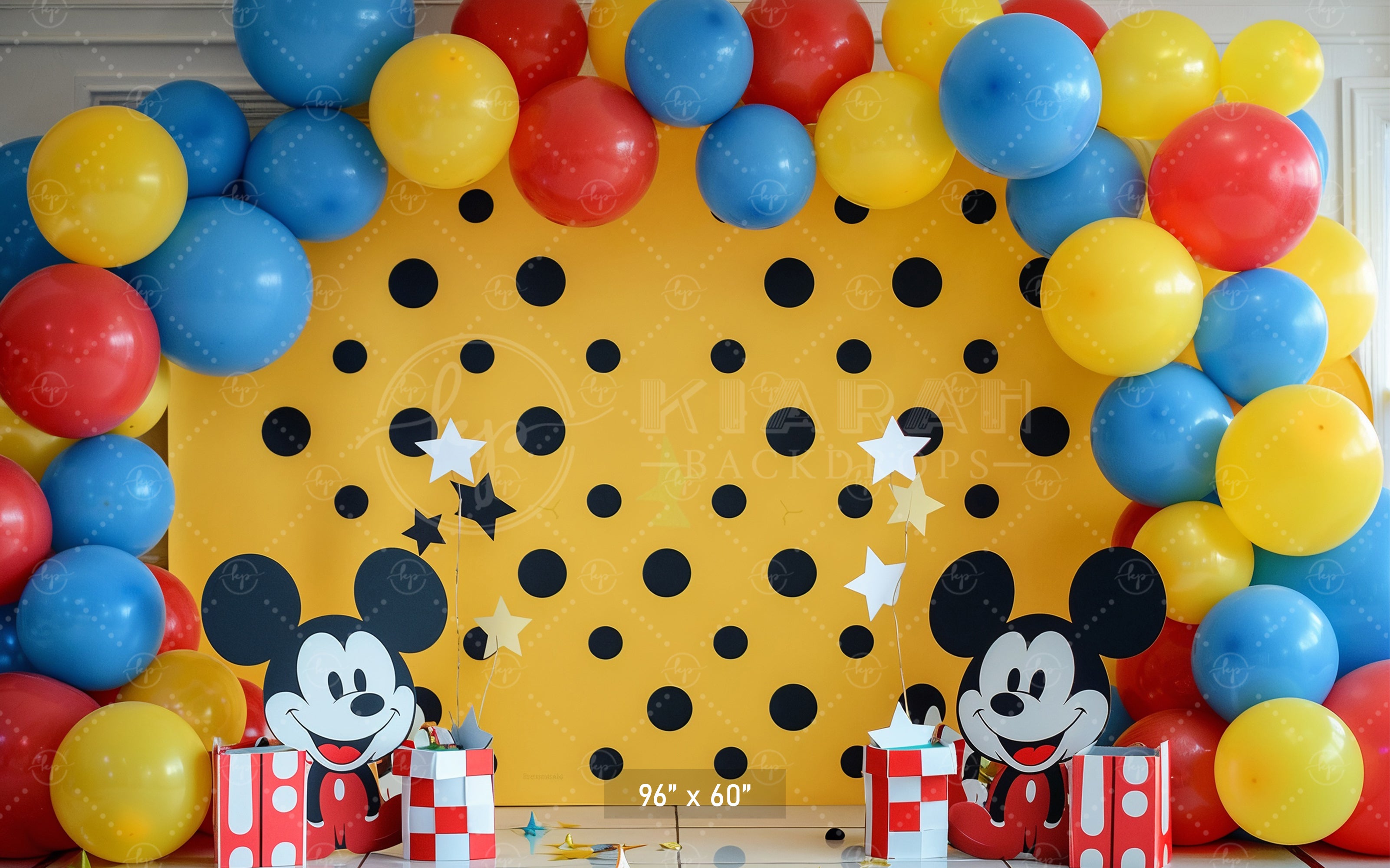 Playful Polka Dot Cartoon Backdrop