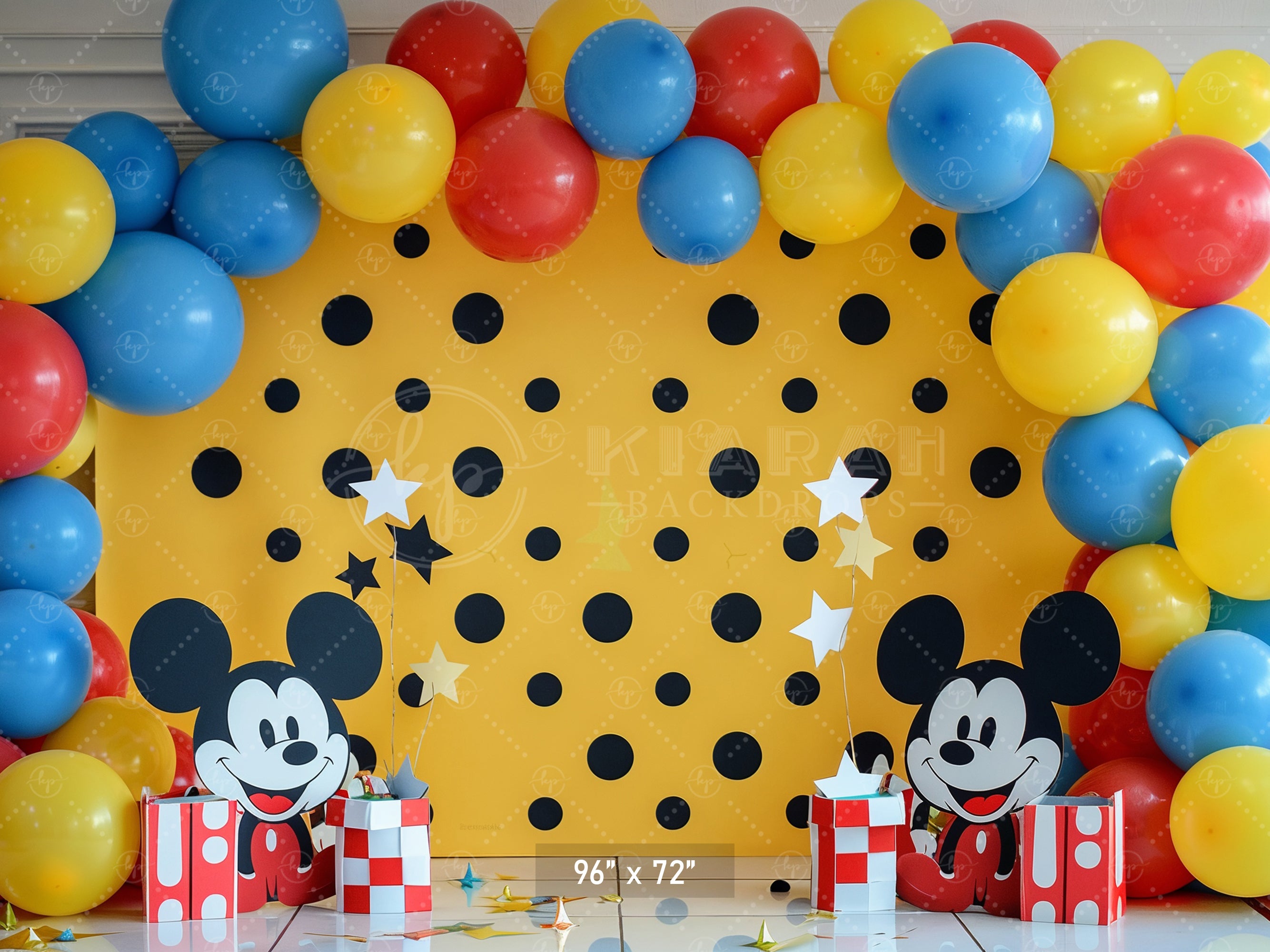 Playful Polka Dot Cartoon Backdrop