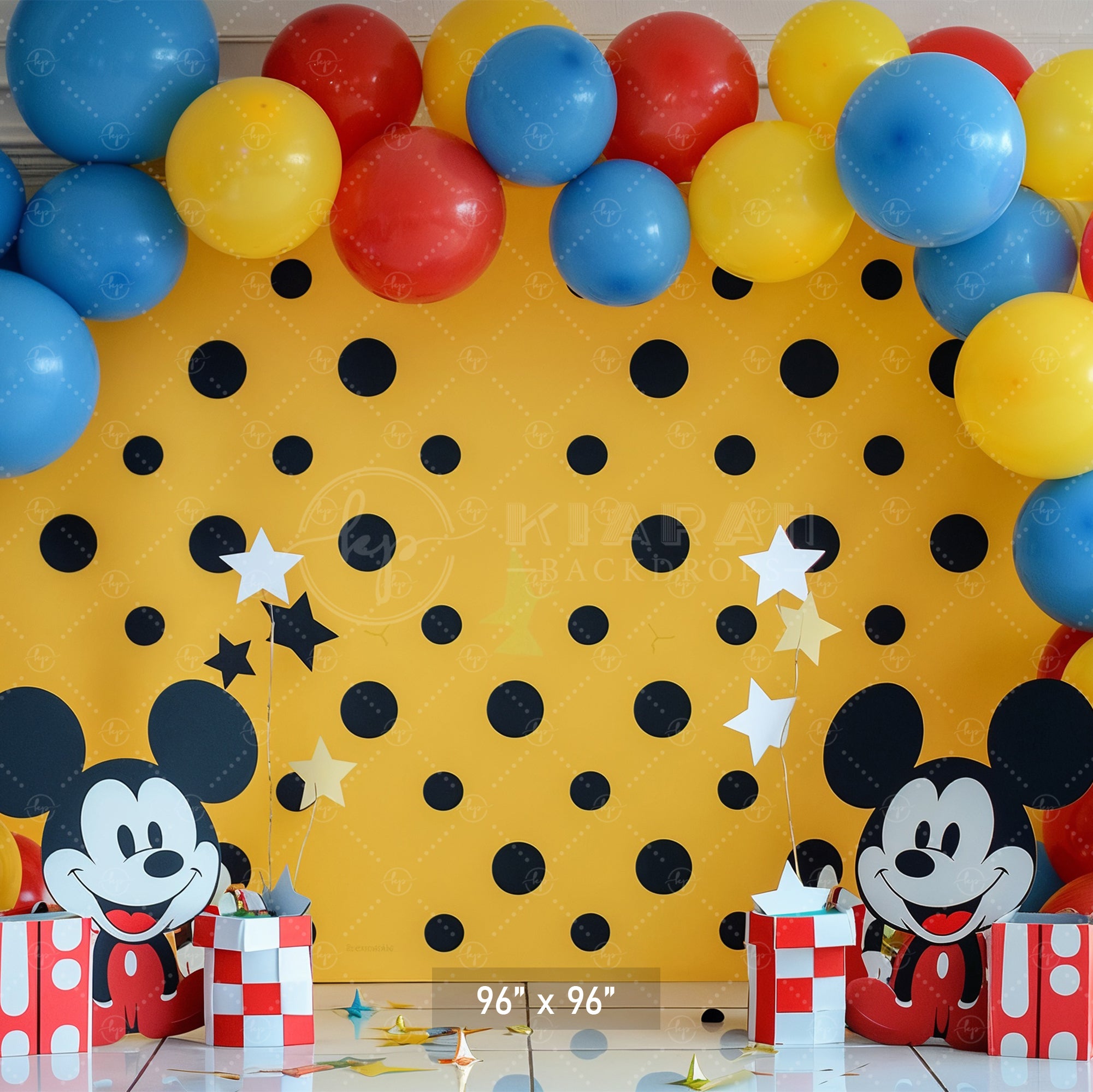 Playful Polka Dot Cartoon Backdrop