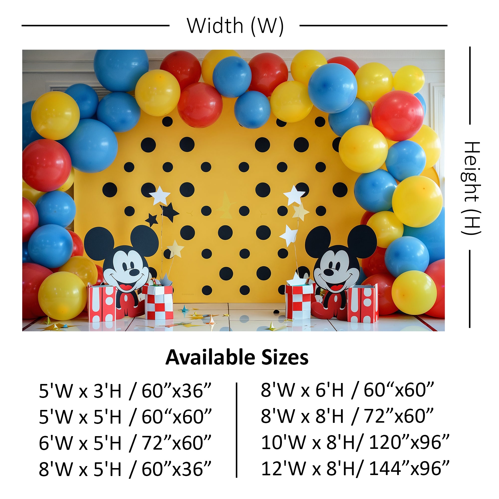 Playful Polka Dot Cartoon Backdrop