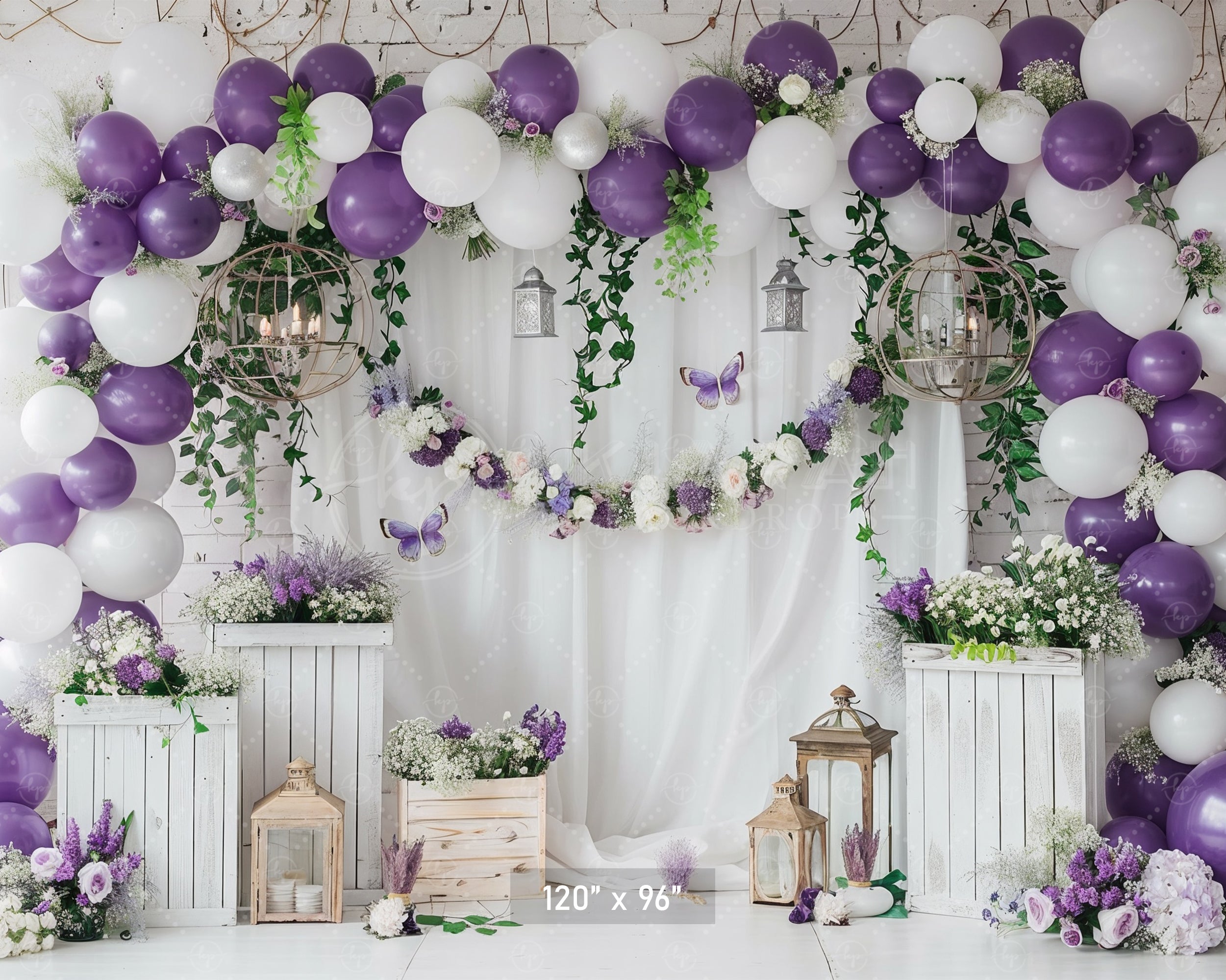 Elegant Lavender Garden Backdrop