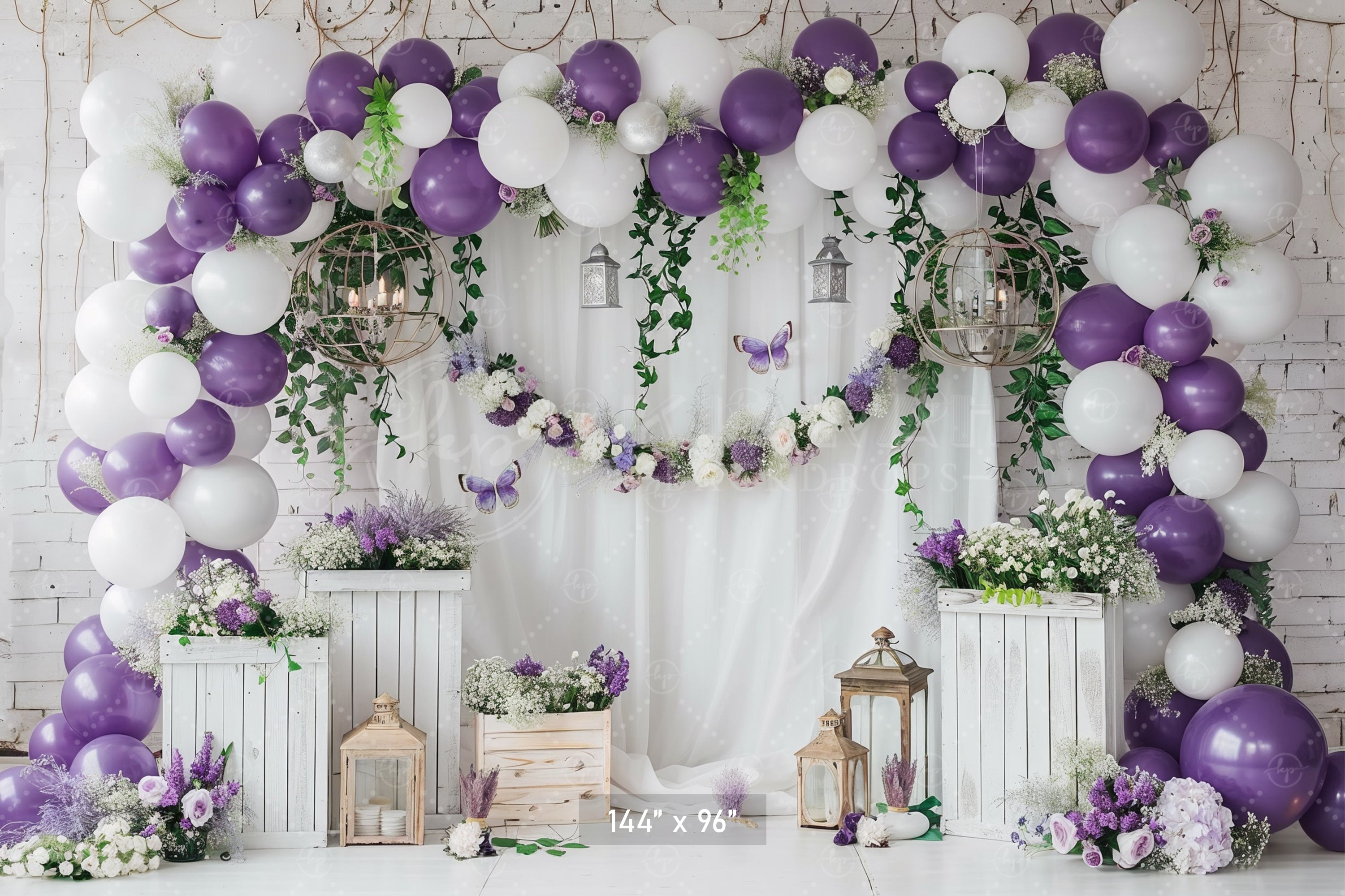 Elegant Lavender Garden Backdrop