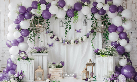 Elegant Lavender Garden Backdrop