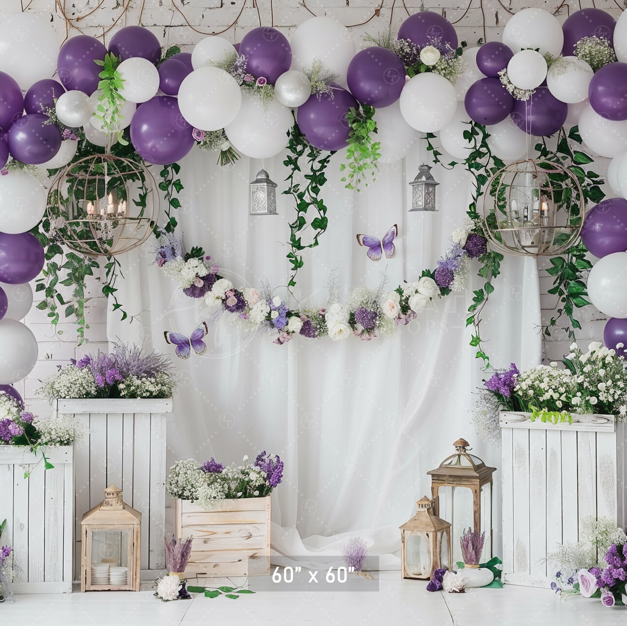 Elegant Lavender Garden Backdrop