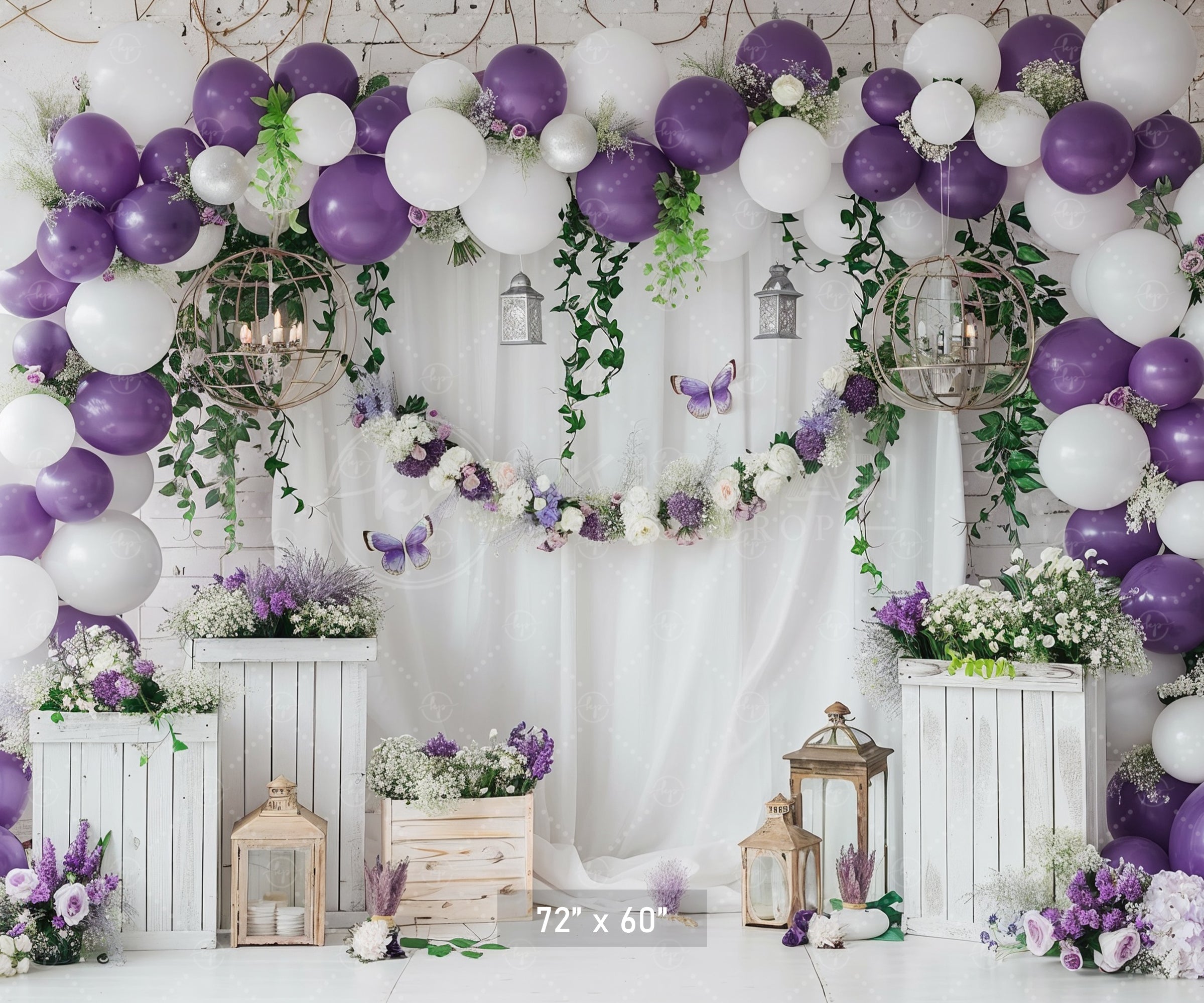 Elegant Lavender Garden Backdrop