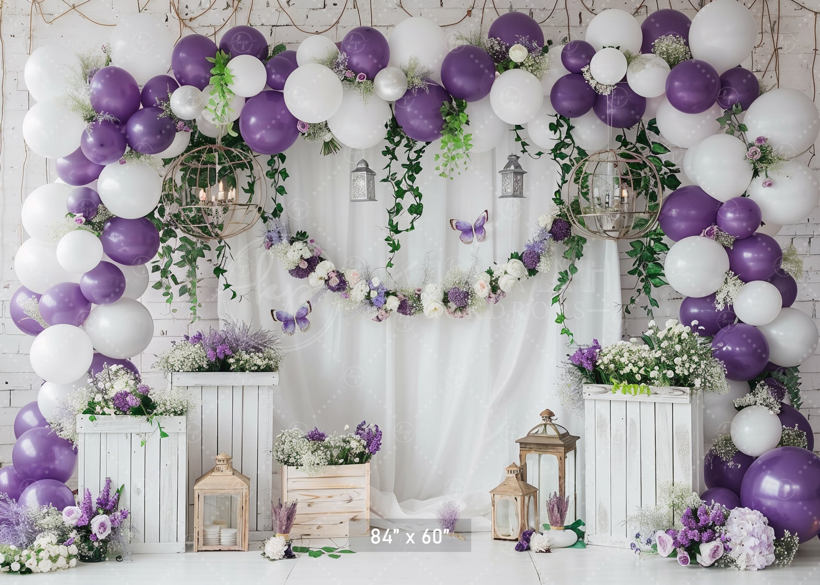 Elegant Lavender Garden Backdrop