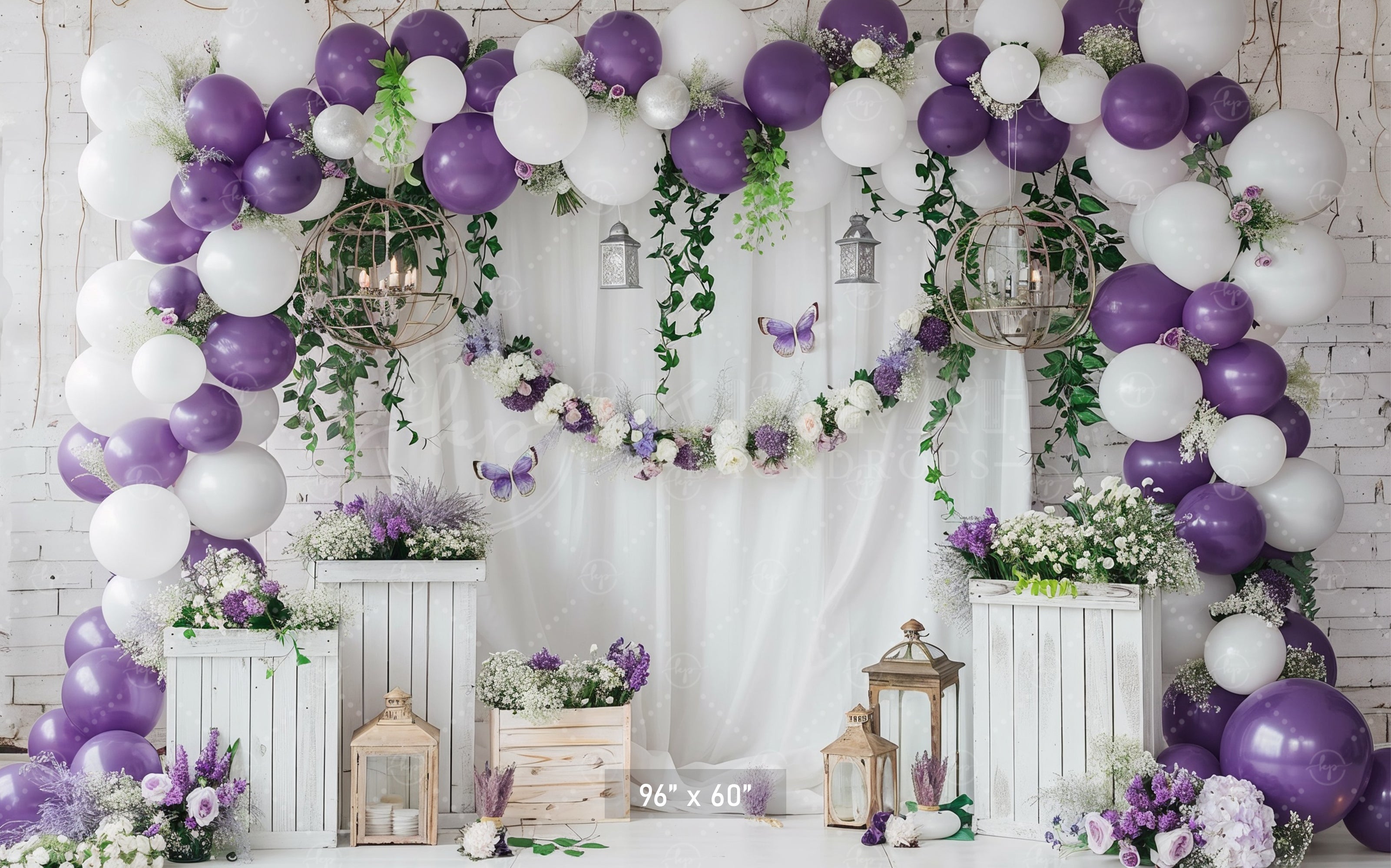 Elegant Lavender Garden Backdrop
