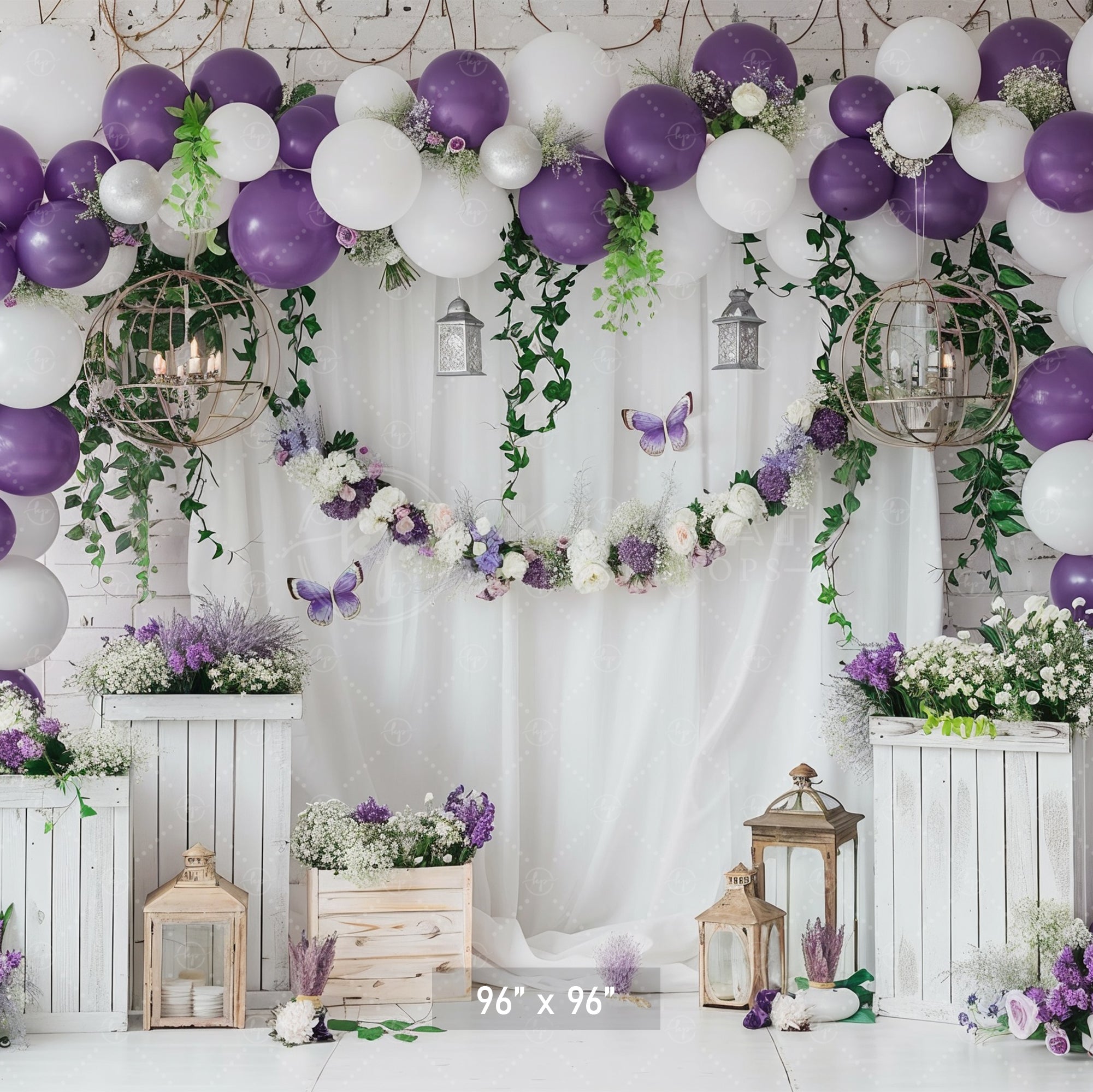 Elegant Lavender Garden Backdrop