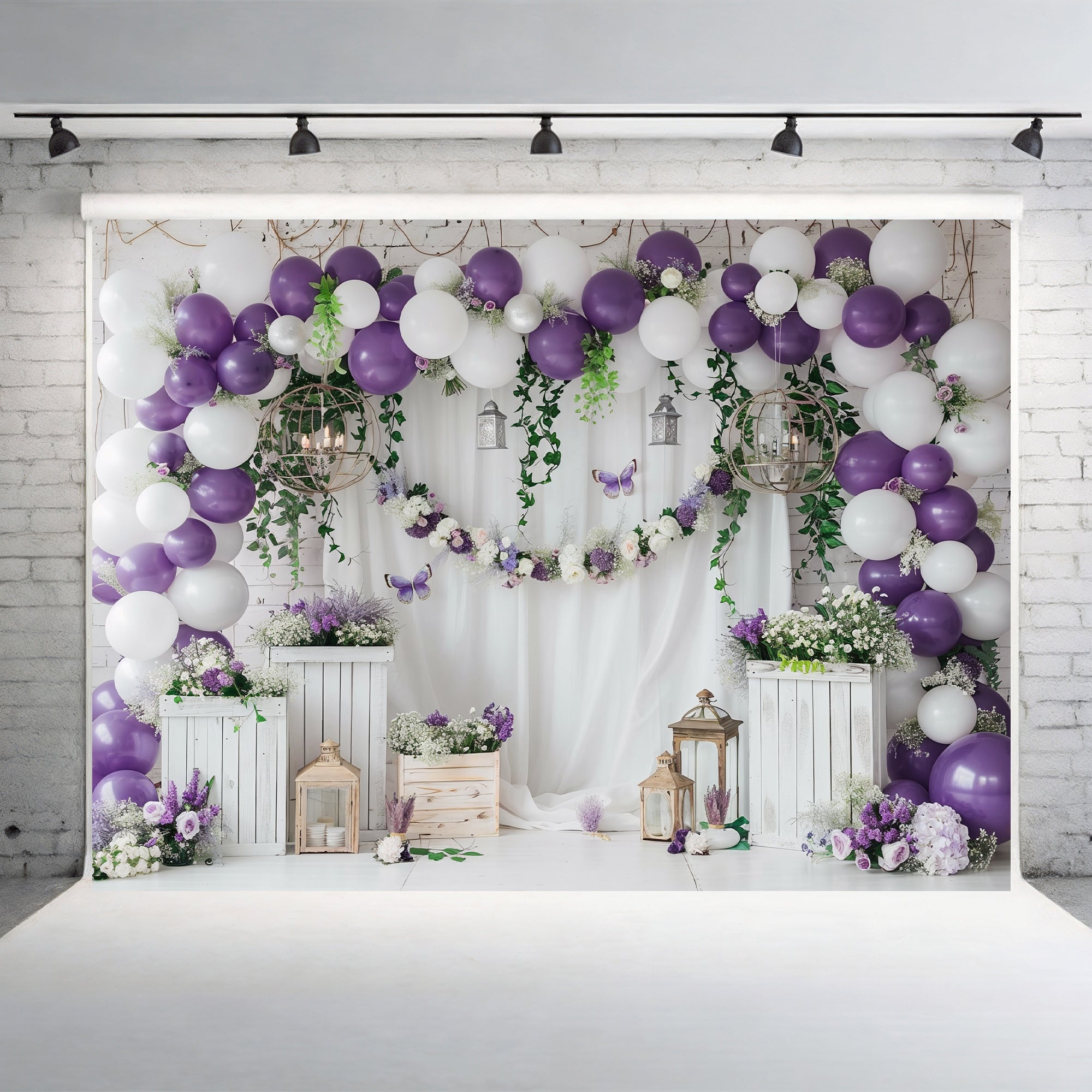 Elegant Lavender Garden Backdrop