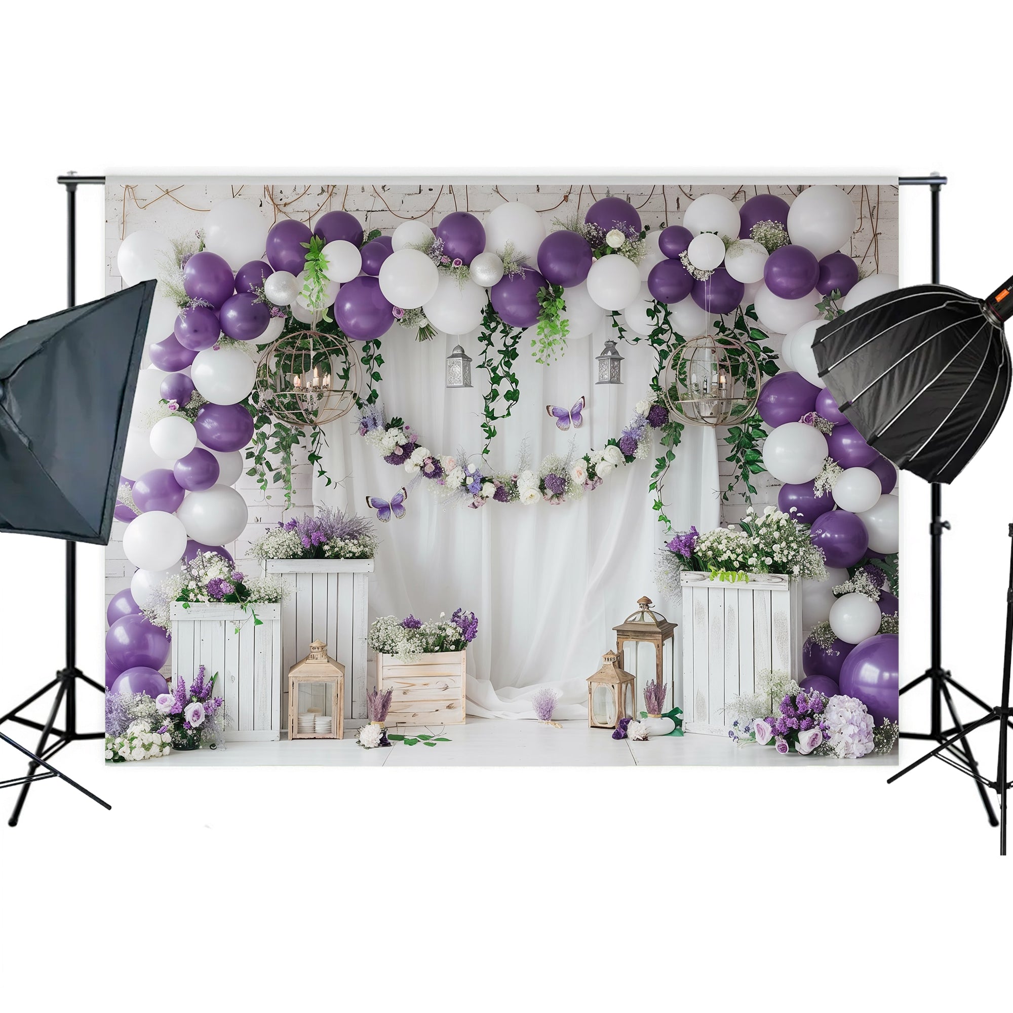 Elegant Lavender Garden Backdrop