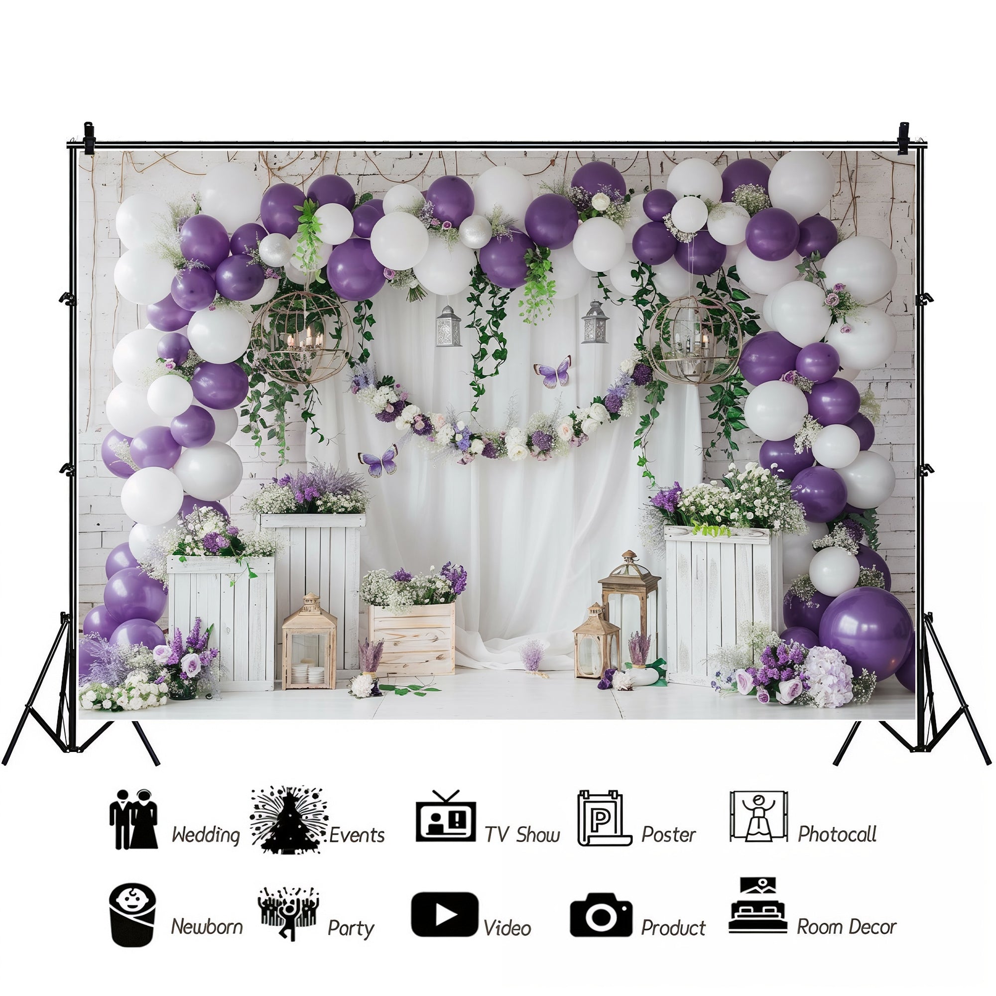 Elegant Lavender Garden Backdrop
