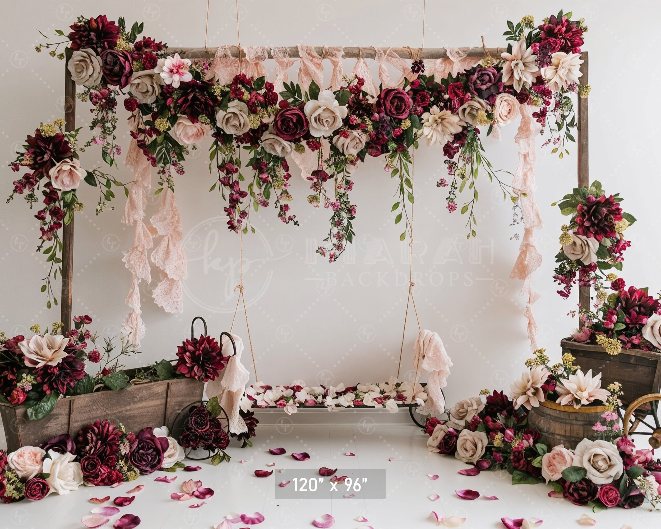 Romantic Floral Swing Backdrop