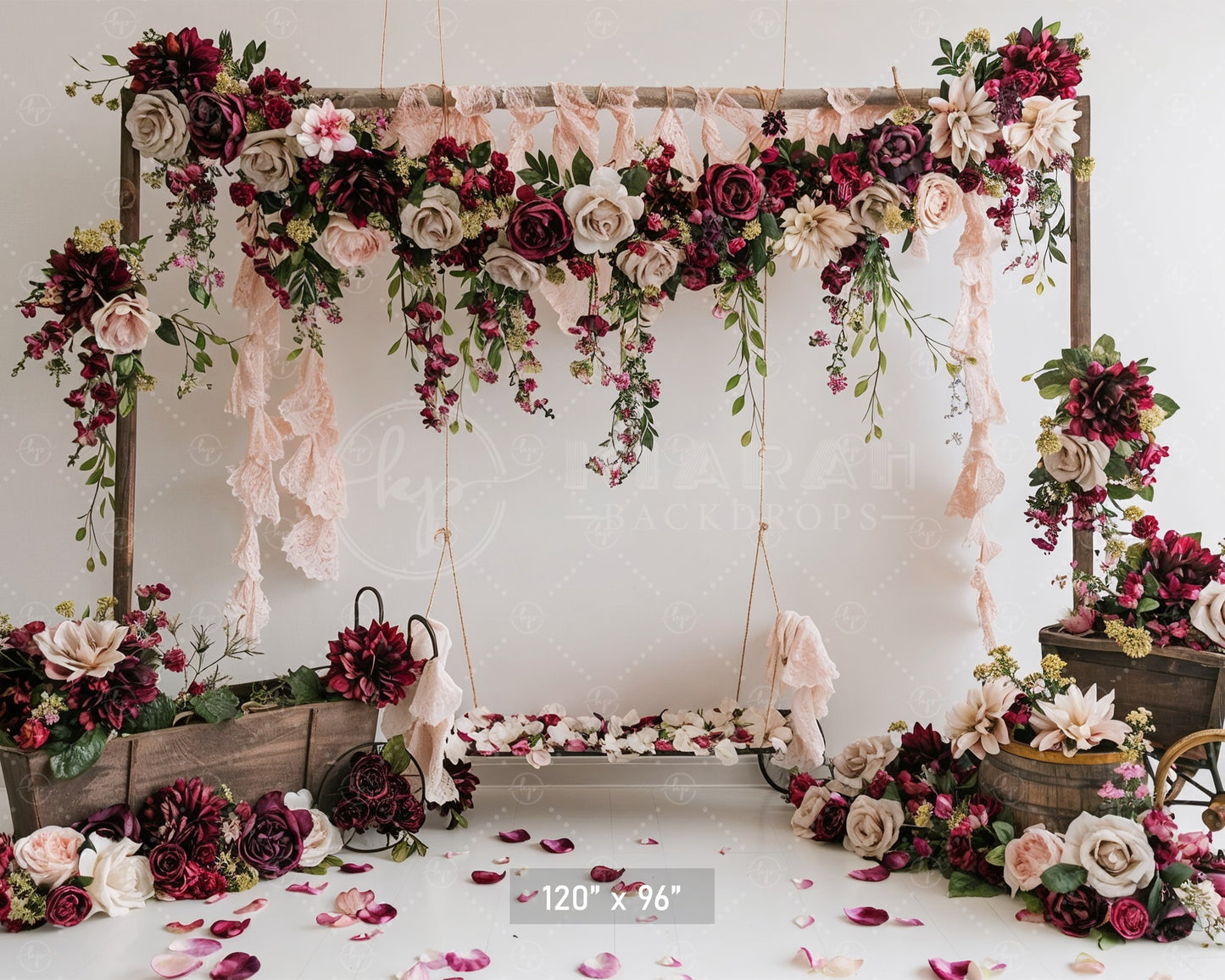 Romantic Floral Swing Backdrop