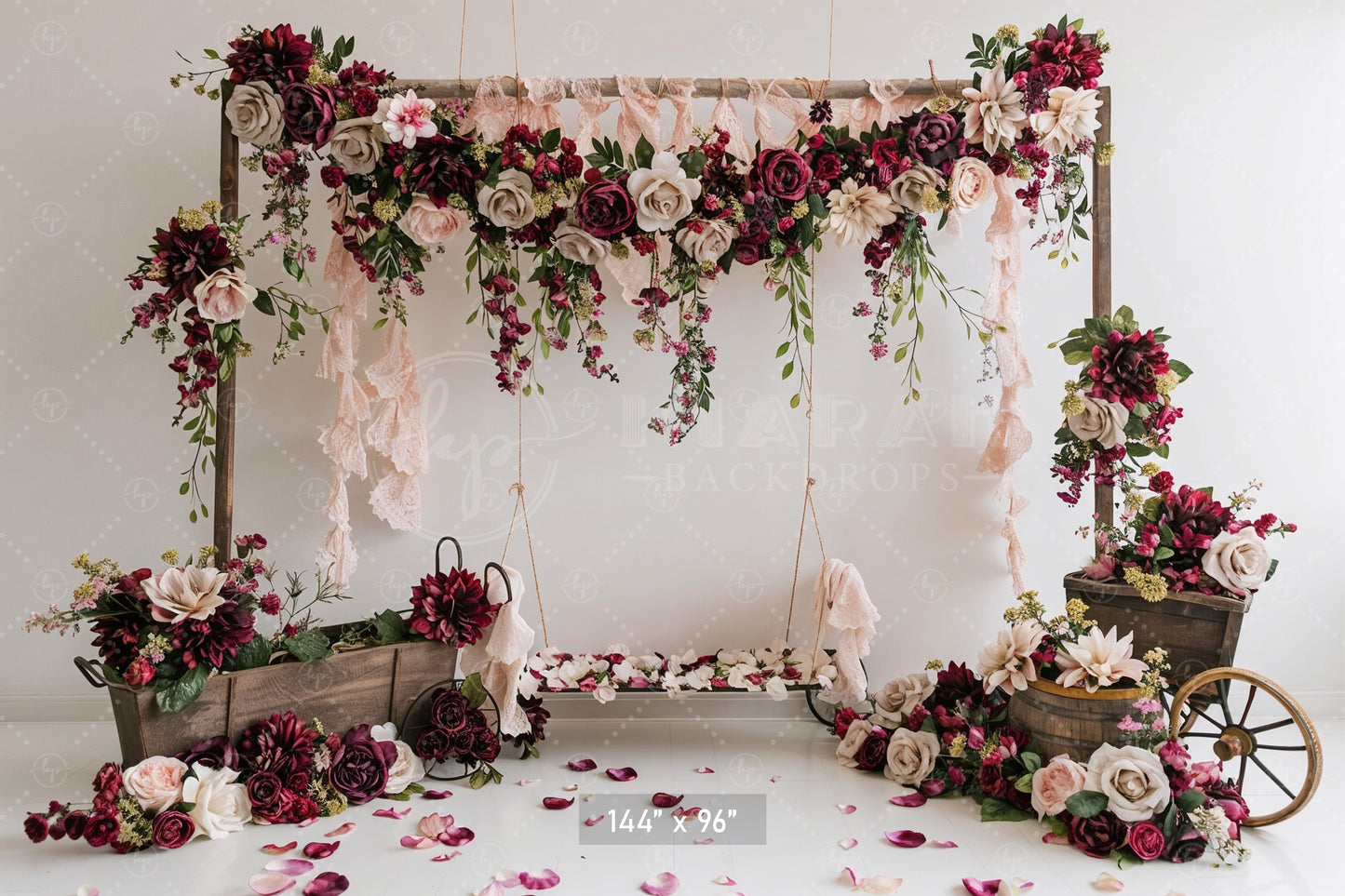 Romantic Floral Swing Backdrop