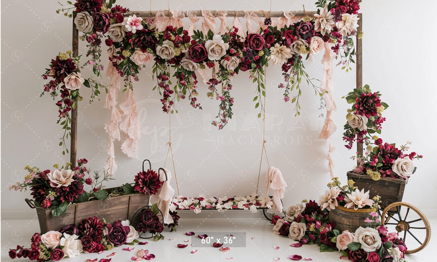 Romantic Floral Swing Backdrop