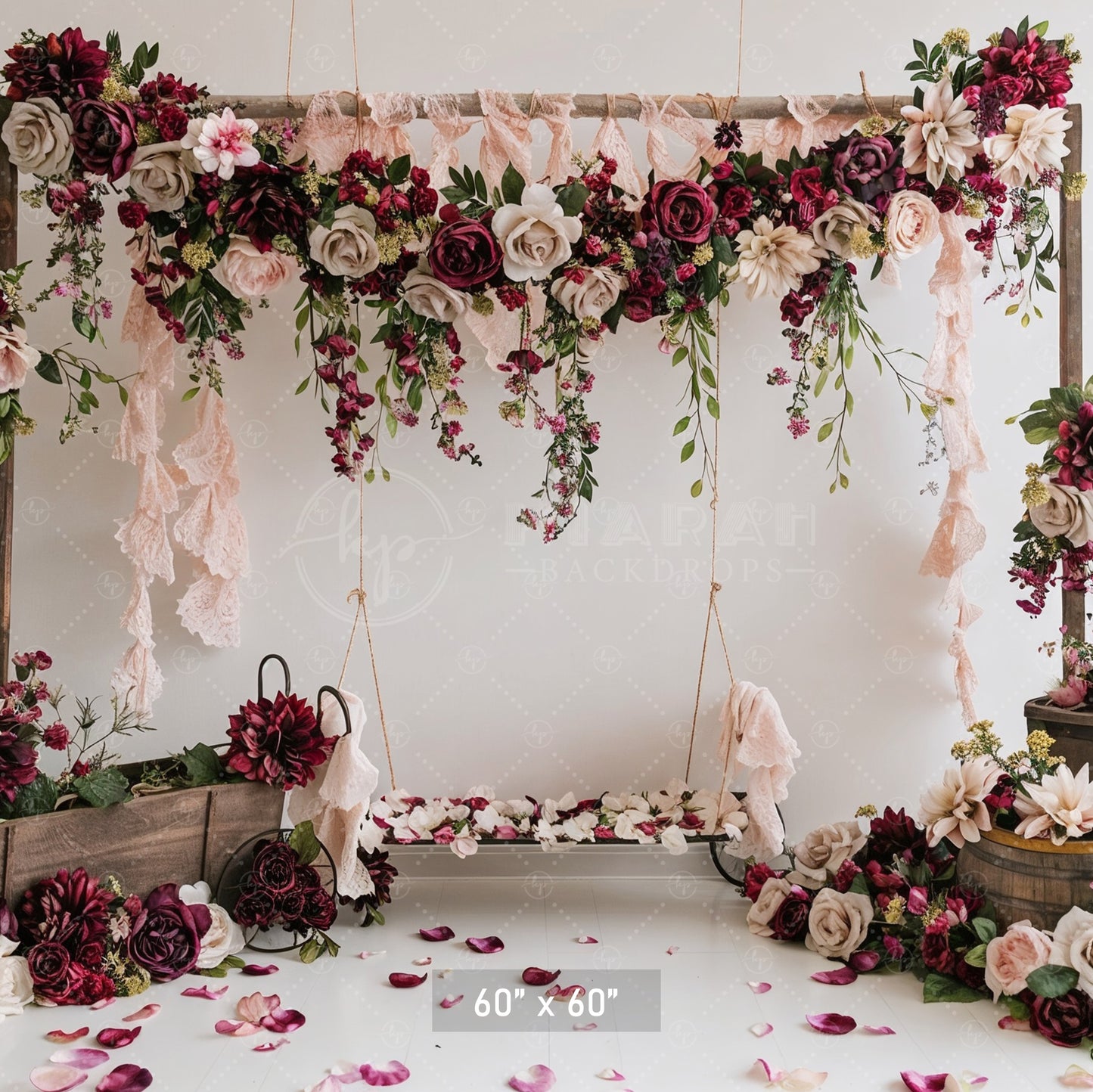 Romantic Floral Swing Backdrop