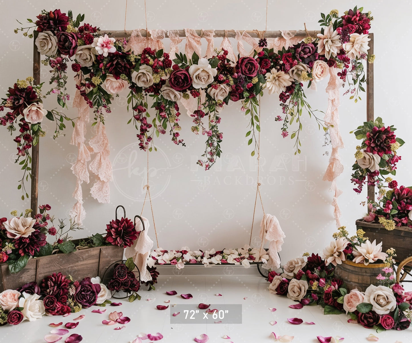 Romantic Floral Swing Backdrop