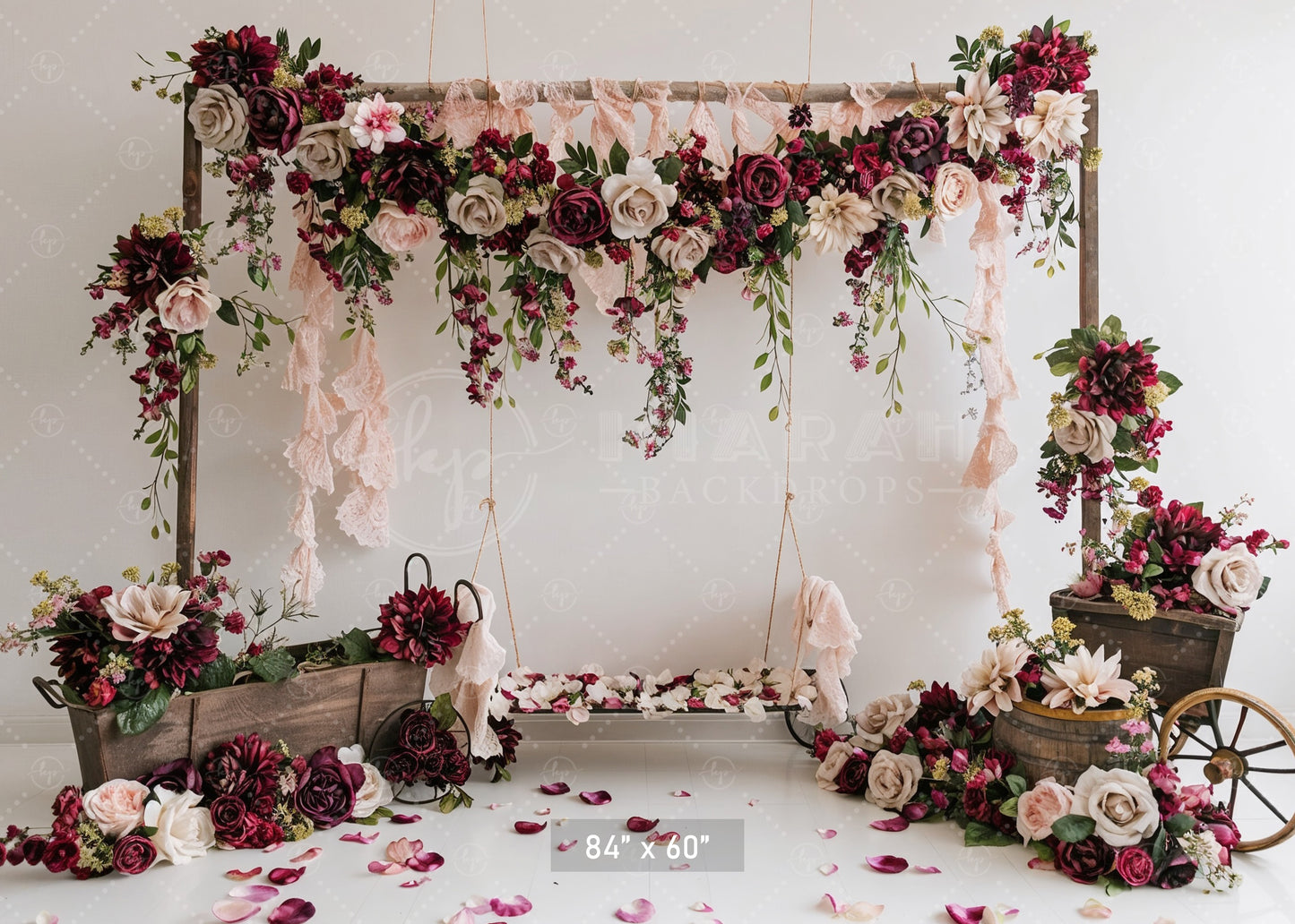 Romantic Floral Swing Backdrop