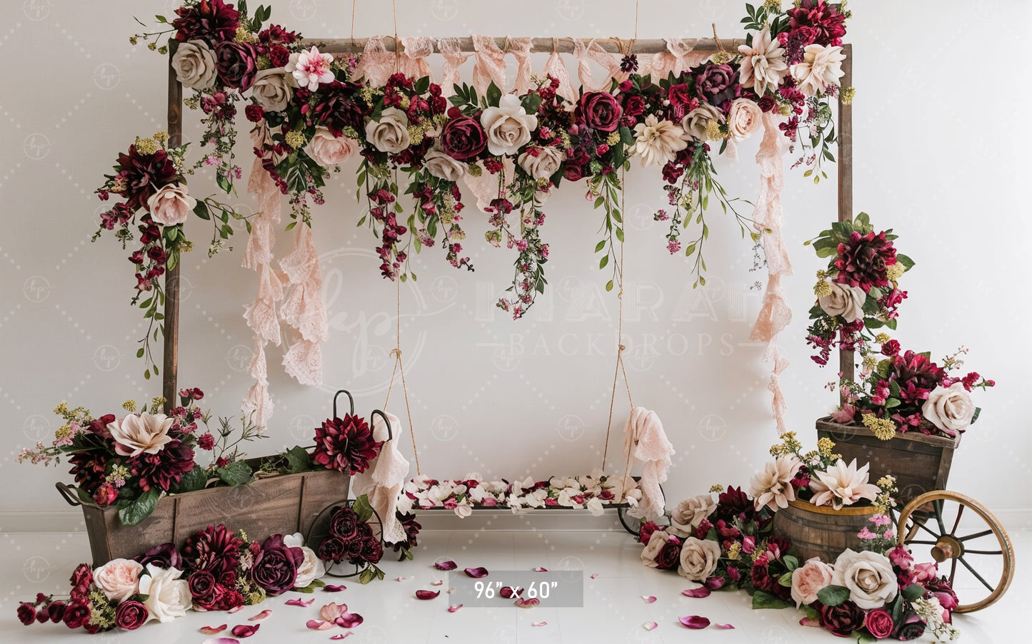 Romantic Floral Swing Backdrop