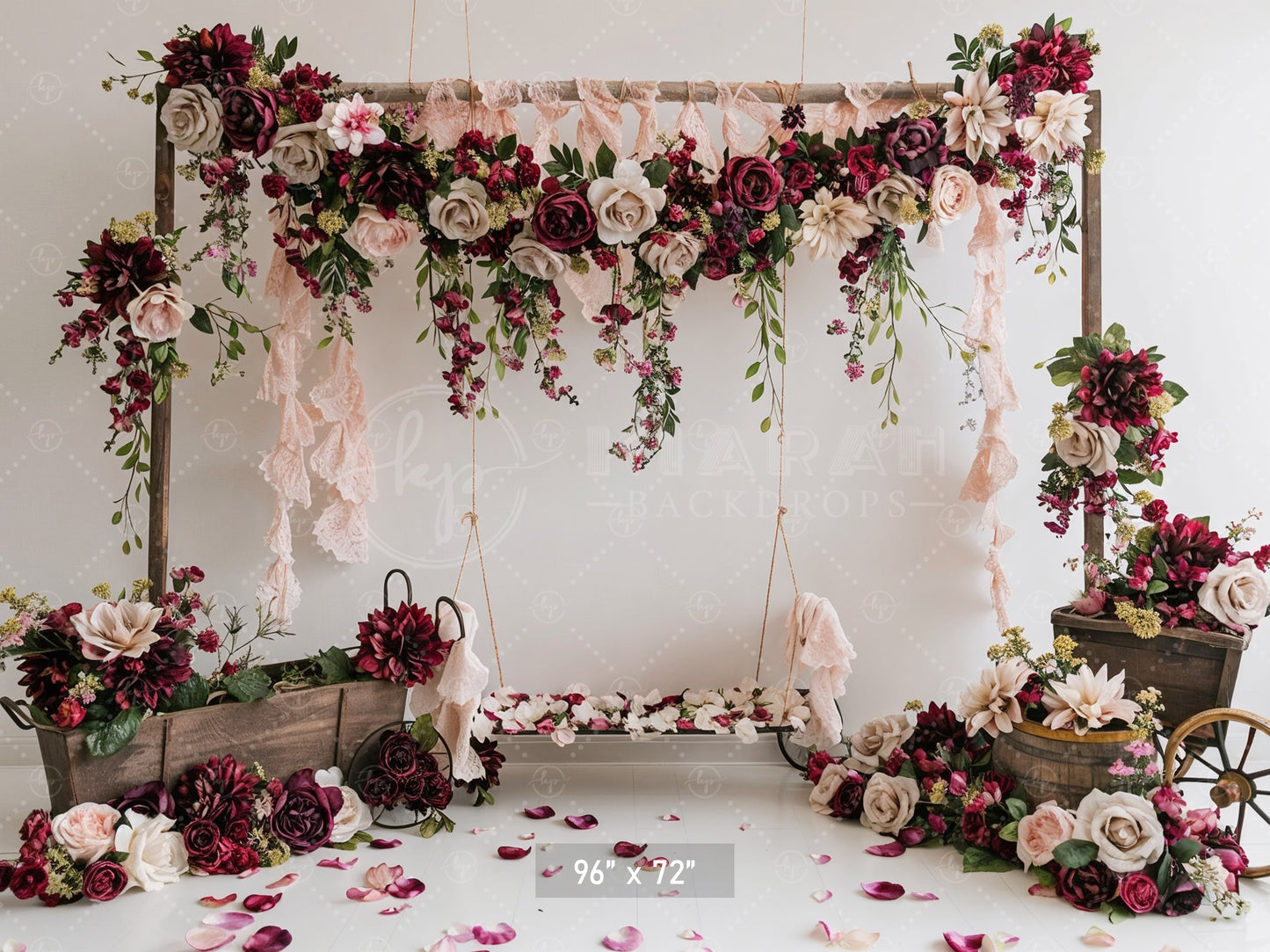 Romantic Floral Swing Backdrop