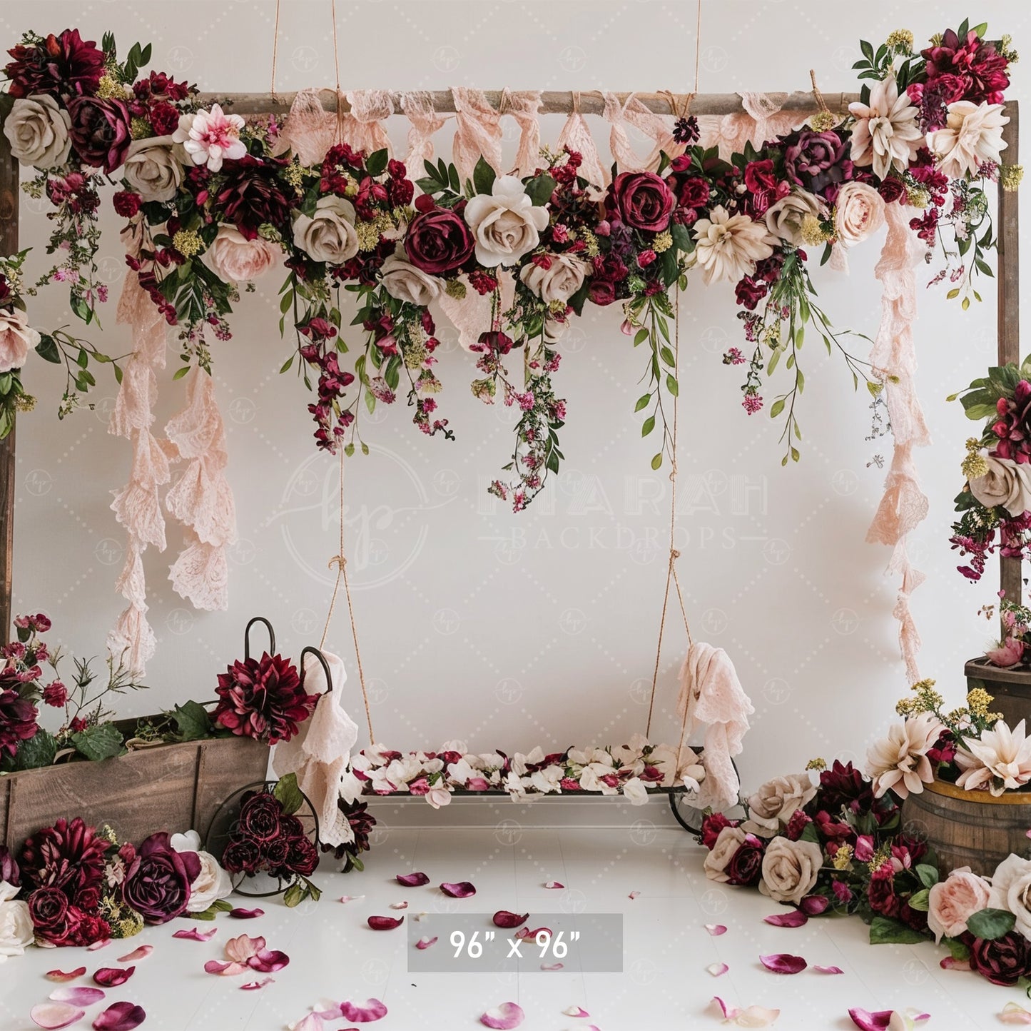 Romantic Floral Swing Backdrop