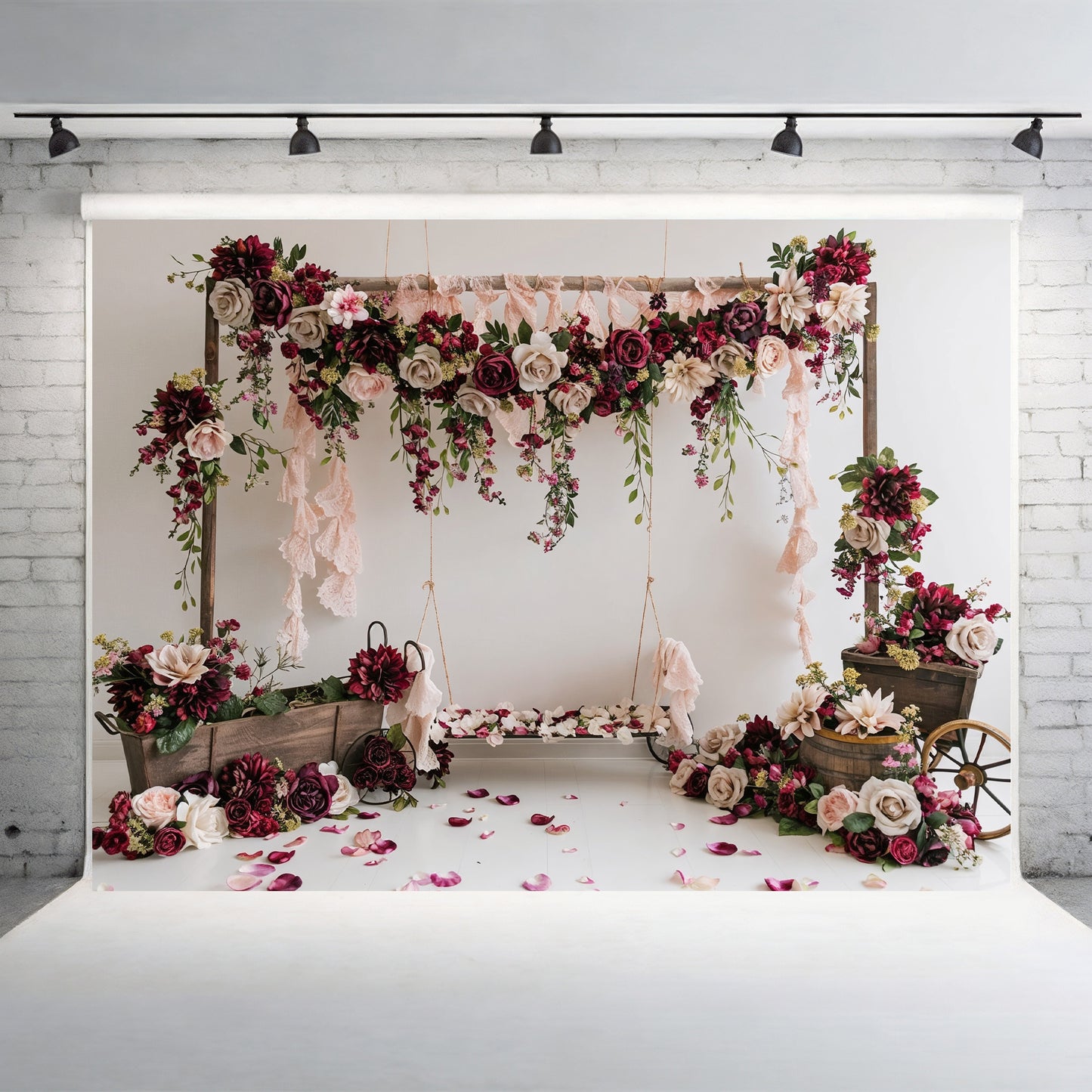 Romantic Floral Swing Backdrop