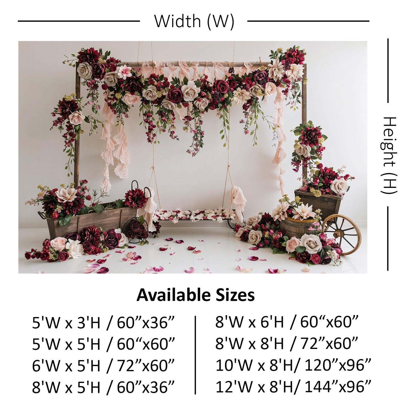 Romantic Floral Swing Backdrop