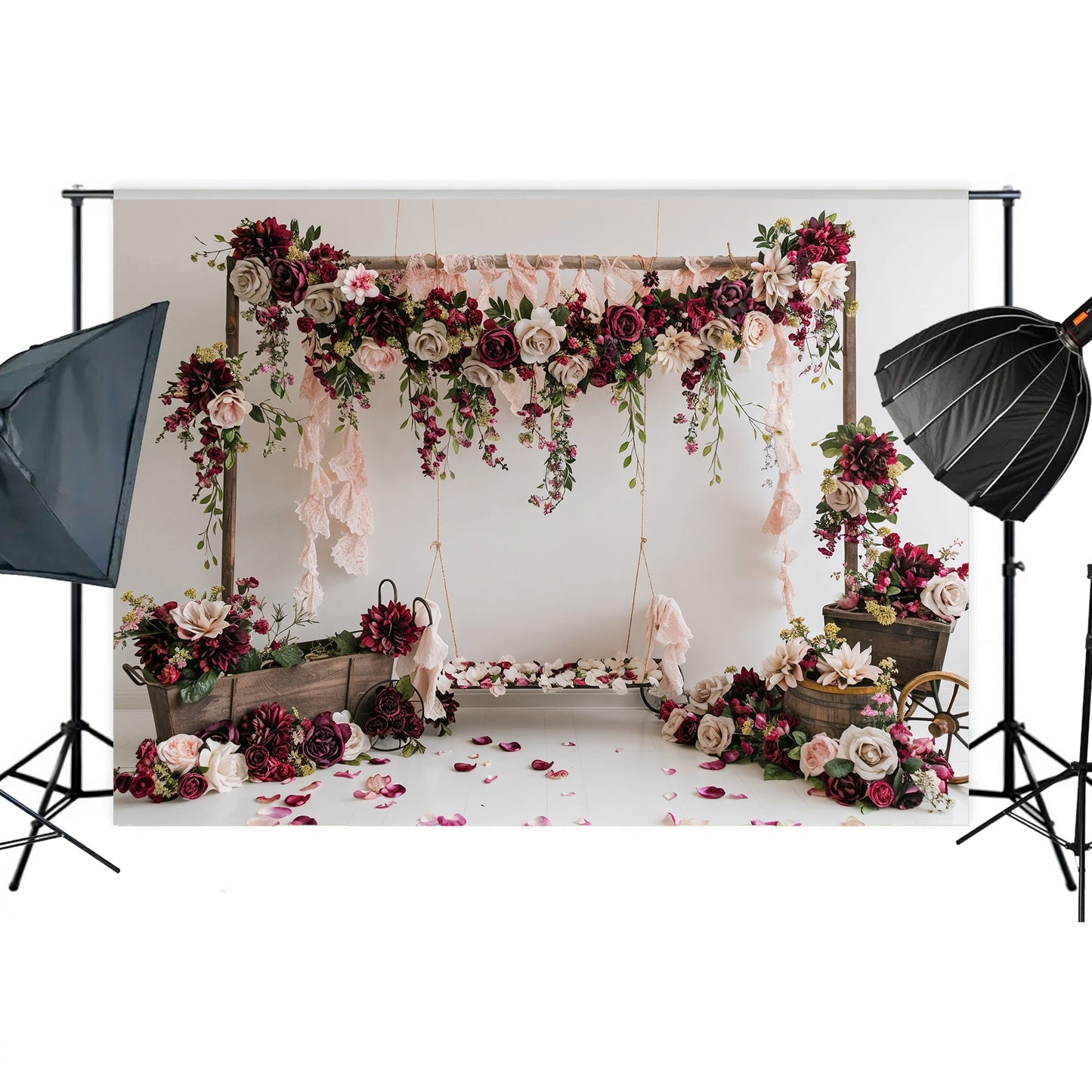 Romantic Floral Swing Backdrop