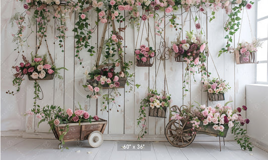 Vintage Floral Hanging Garden Backdrop