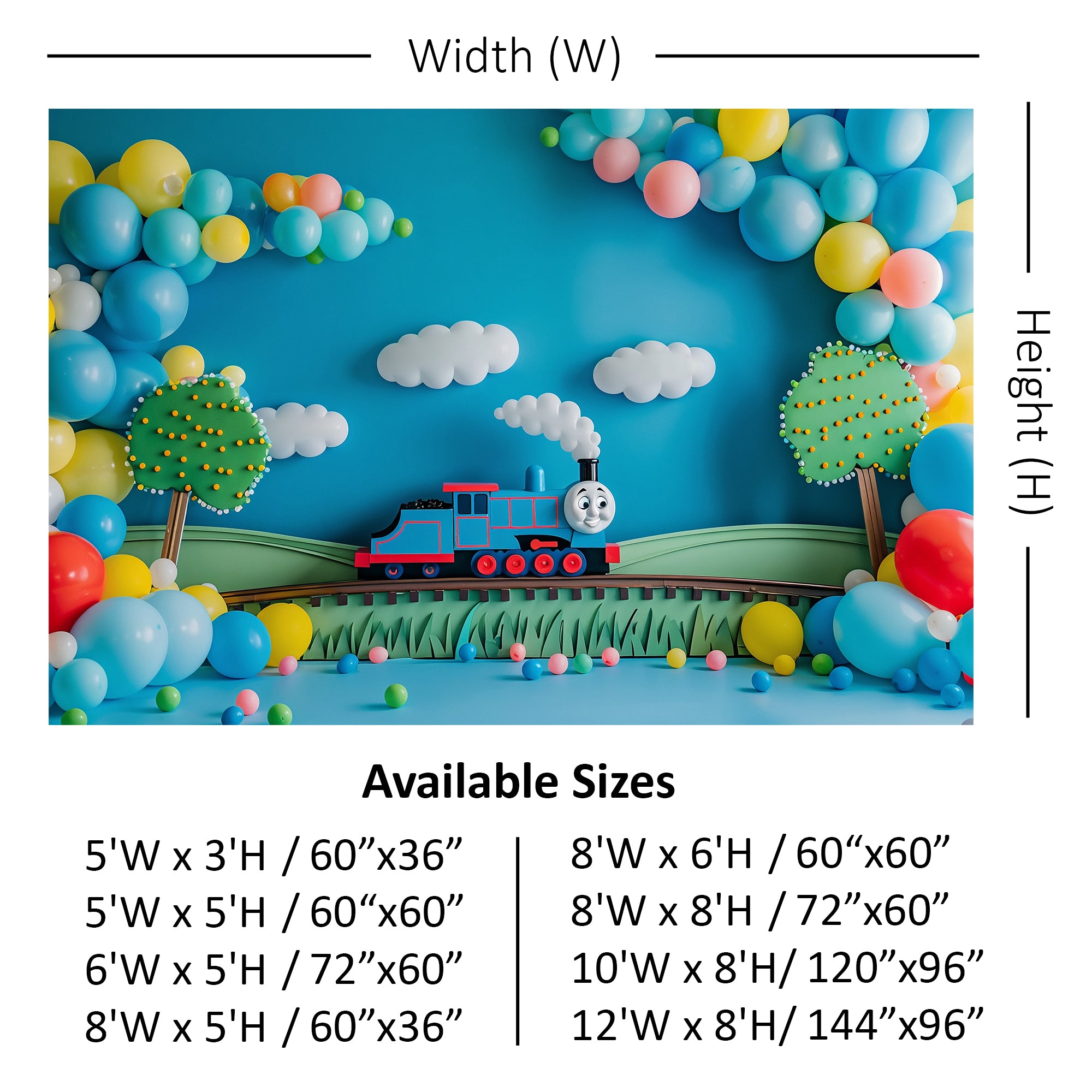 Whimsical Train Adventure Backdrop