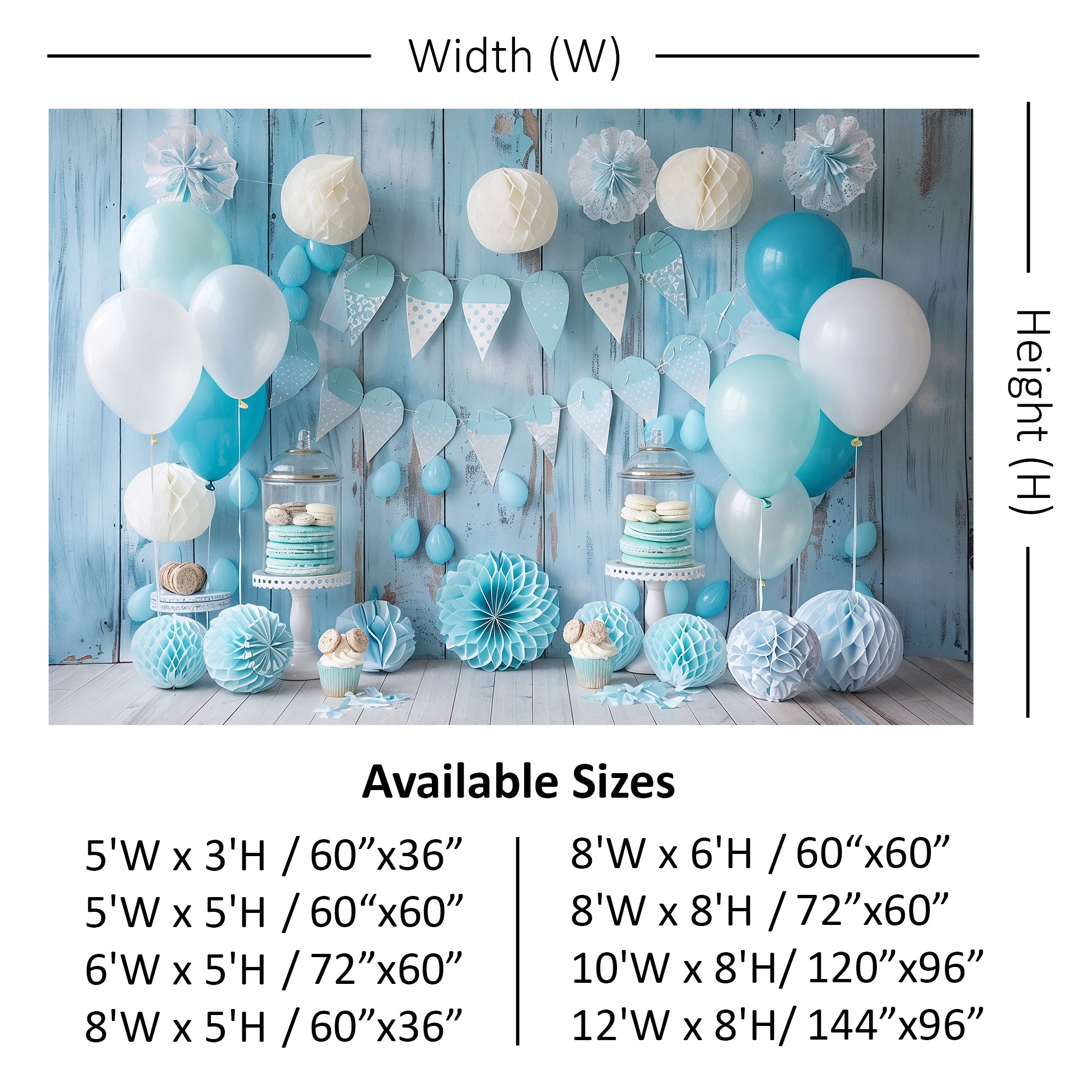 Pastel Blue Rustic Celebration Backdrop