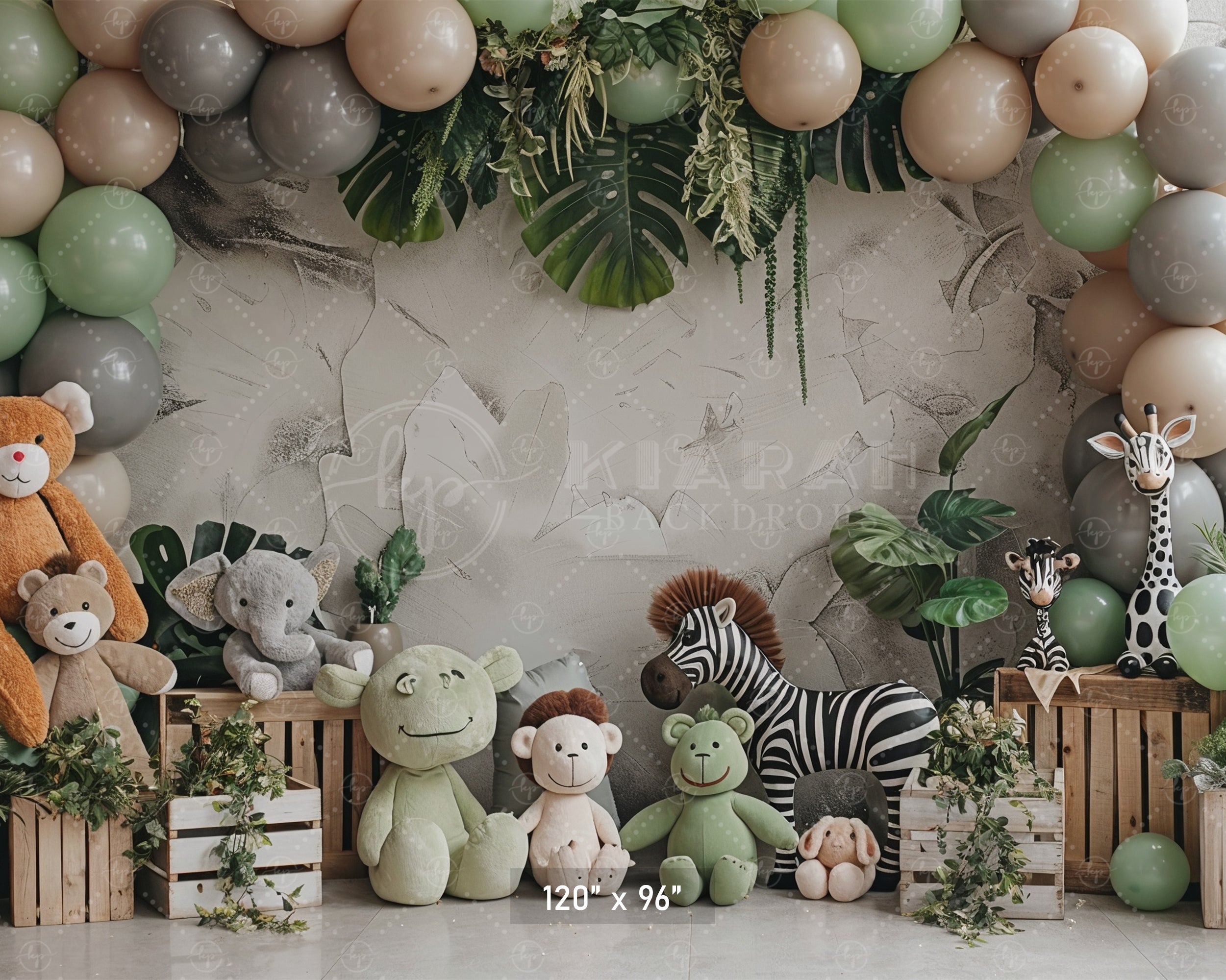 Safari Jungle Animal Friends Backdrop