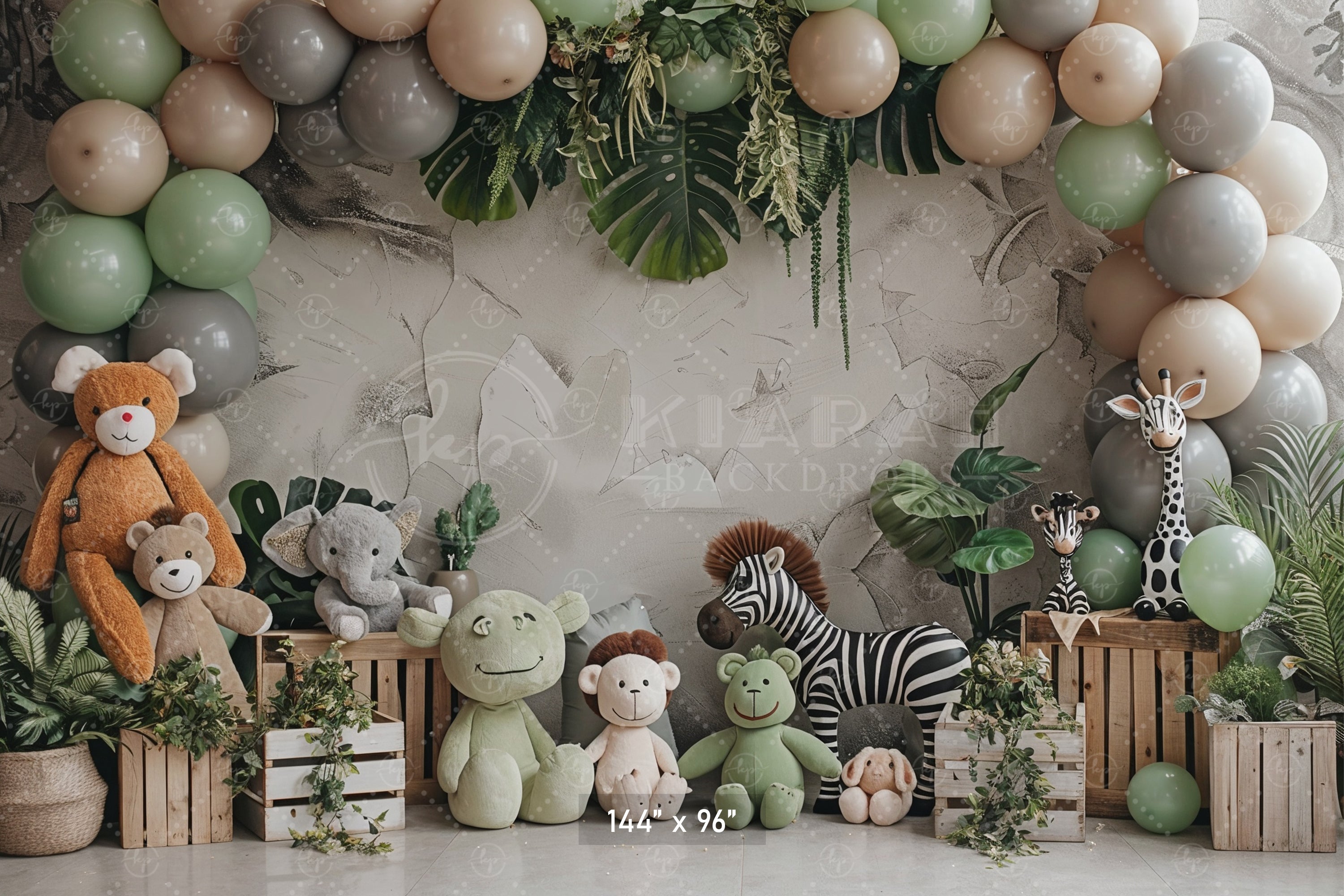 Safari Jungle Animal Friends Backdrop