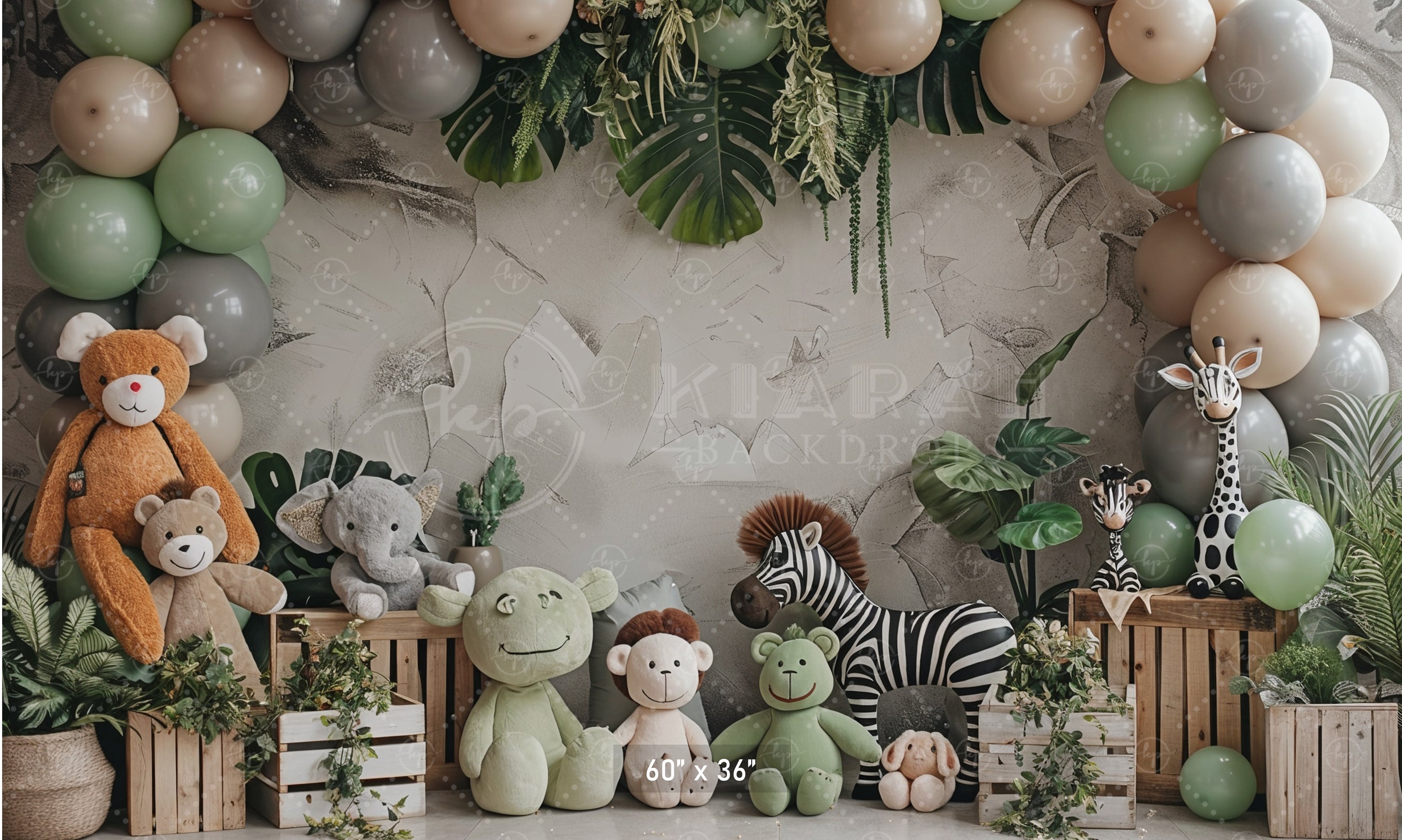 Safari Jungle Animal Friends Backdrop