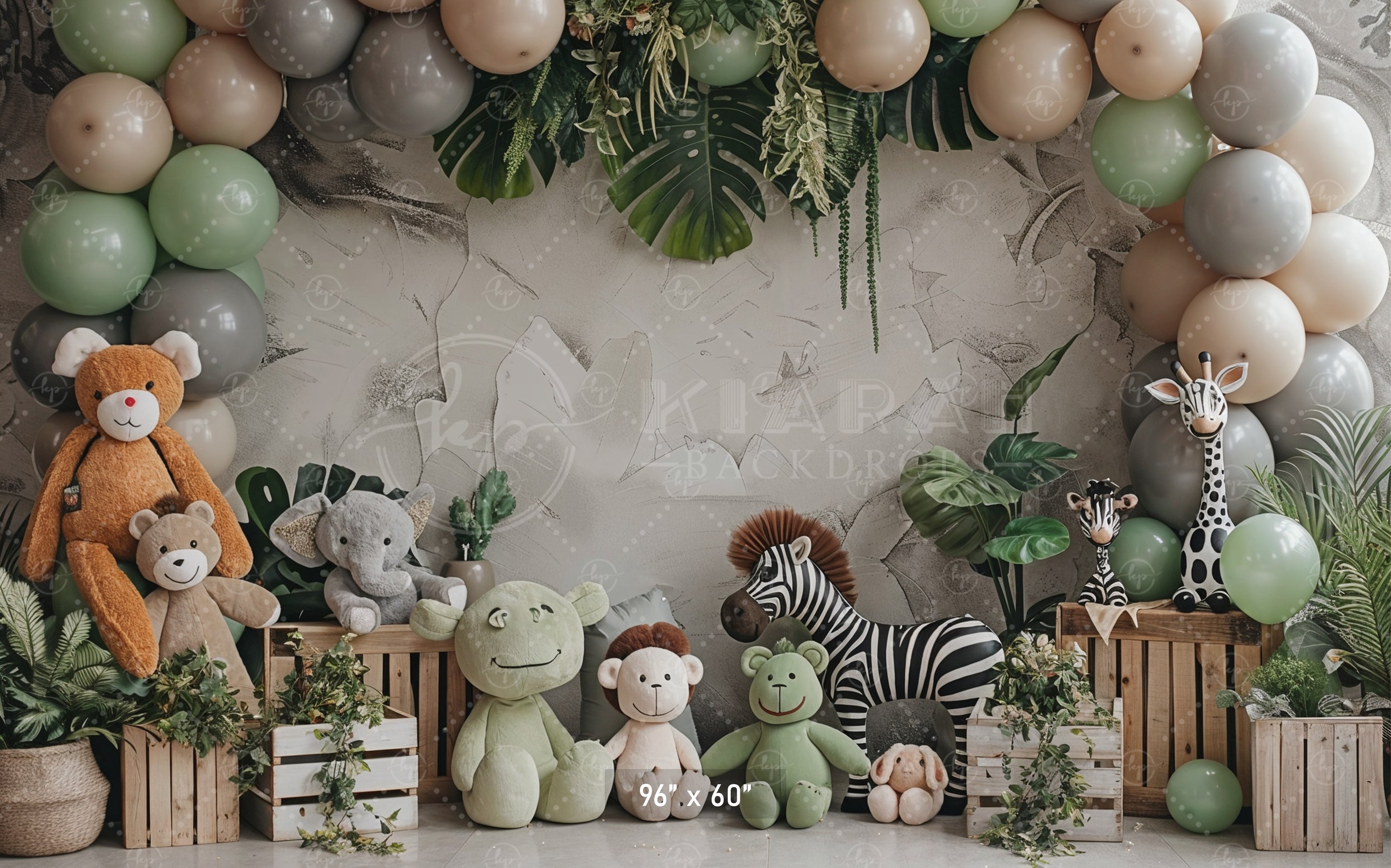 Safari Jungle Animal Friends Backdrop
