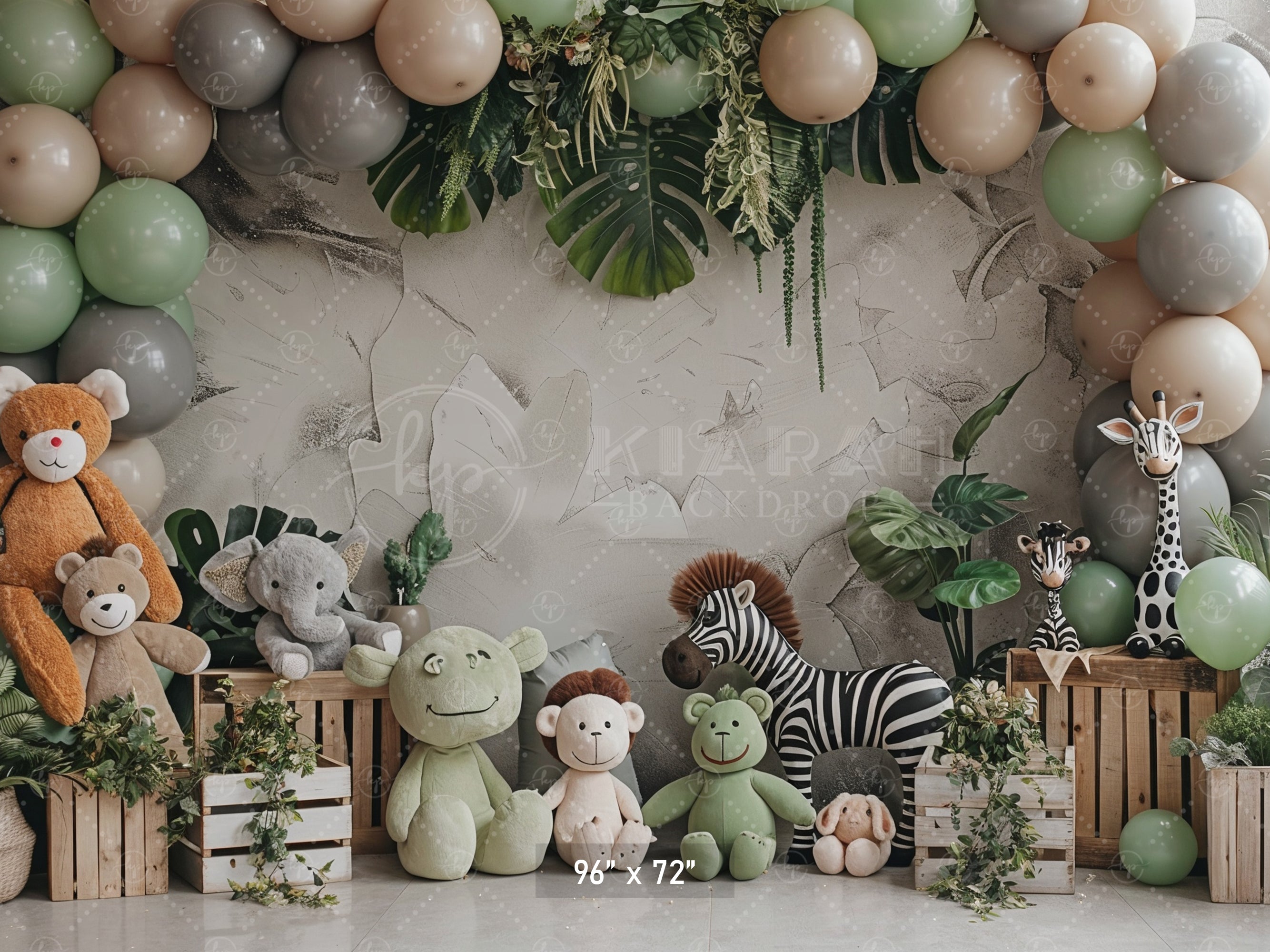 Safari Jungle Animal Friends Backdrop