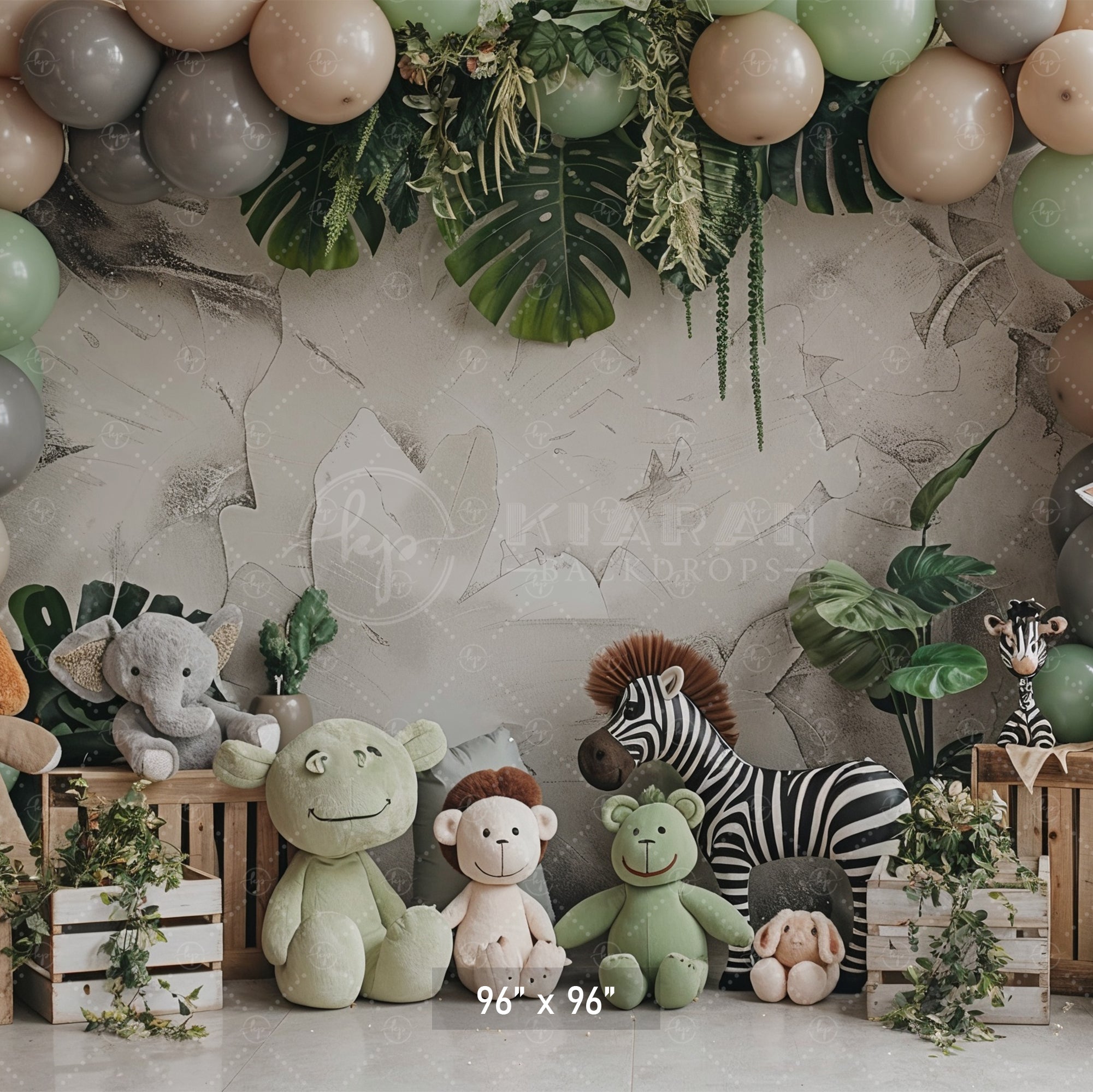 Safari Jungle Animal Friends Backdrop